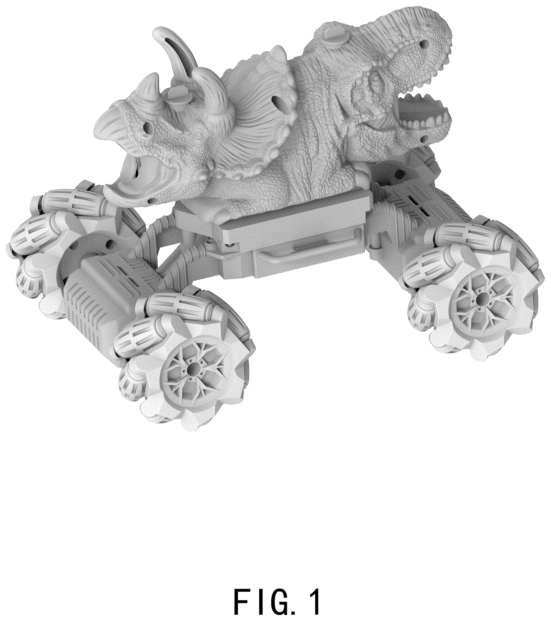 Patent USD1044969 Figure 1 – Dinosaur toy car