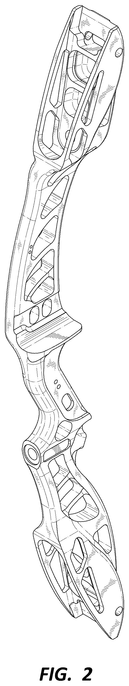 Patent USD1044995 Figure 2 – Archery bow riser