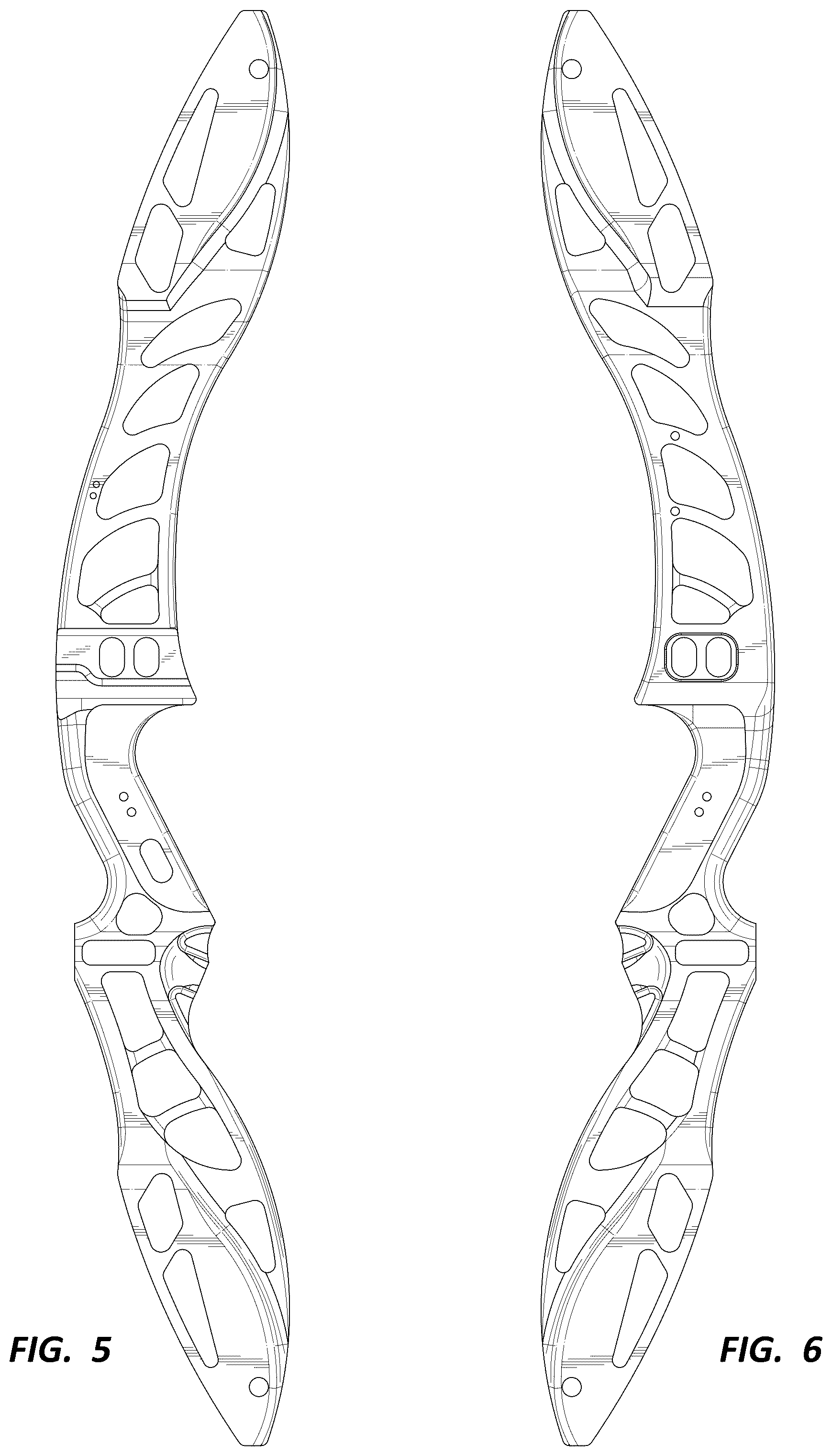 Patent USD1044995 Figure 5 – Archery bow riser