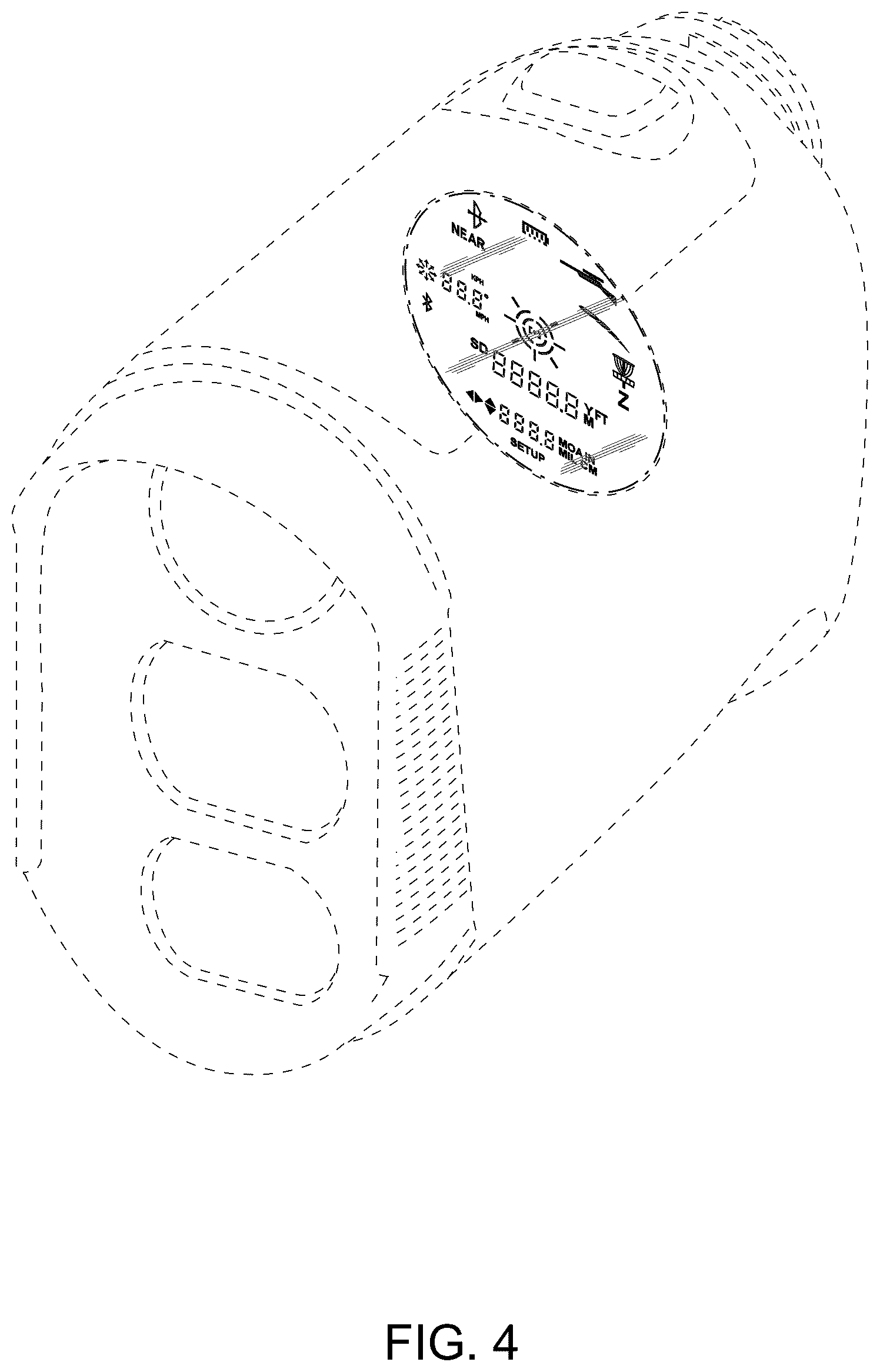 Patent USD1045001 Figure 4 – Reticle for rangefinder