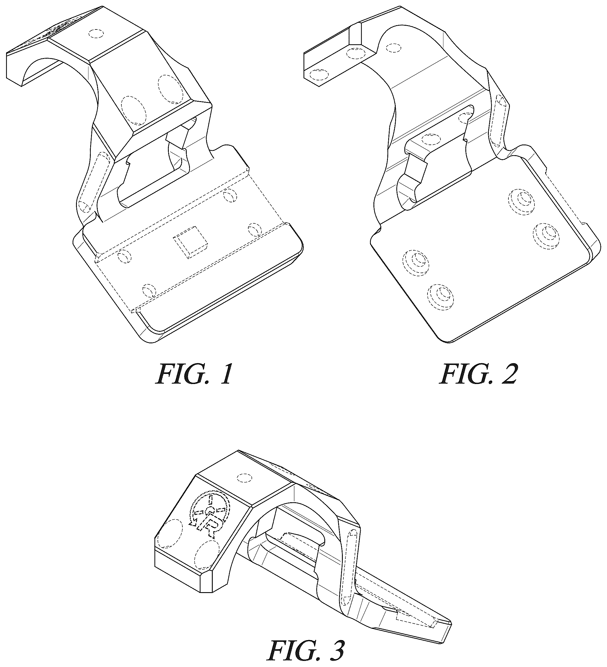 Patent USD1045003 Figure 1 – Offset optic mount for a firearm