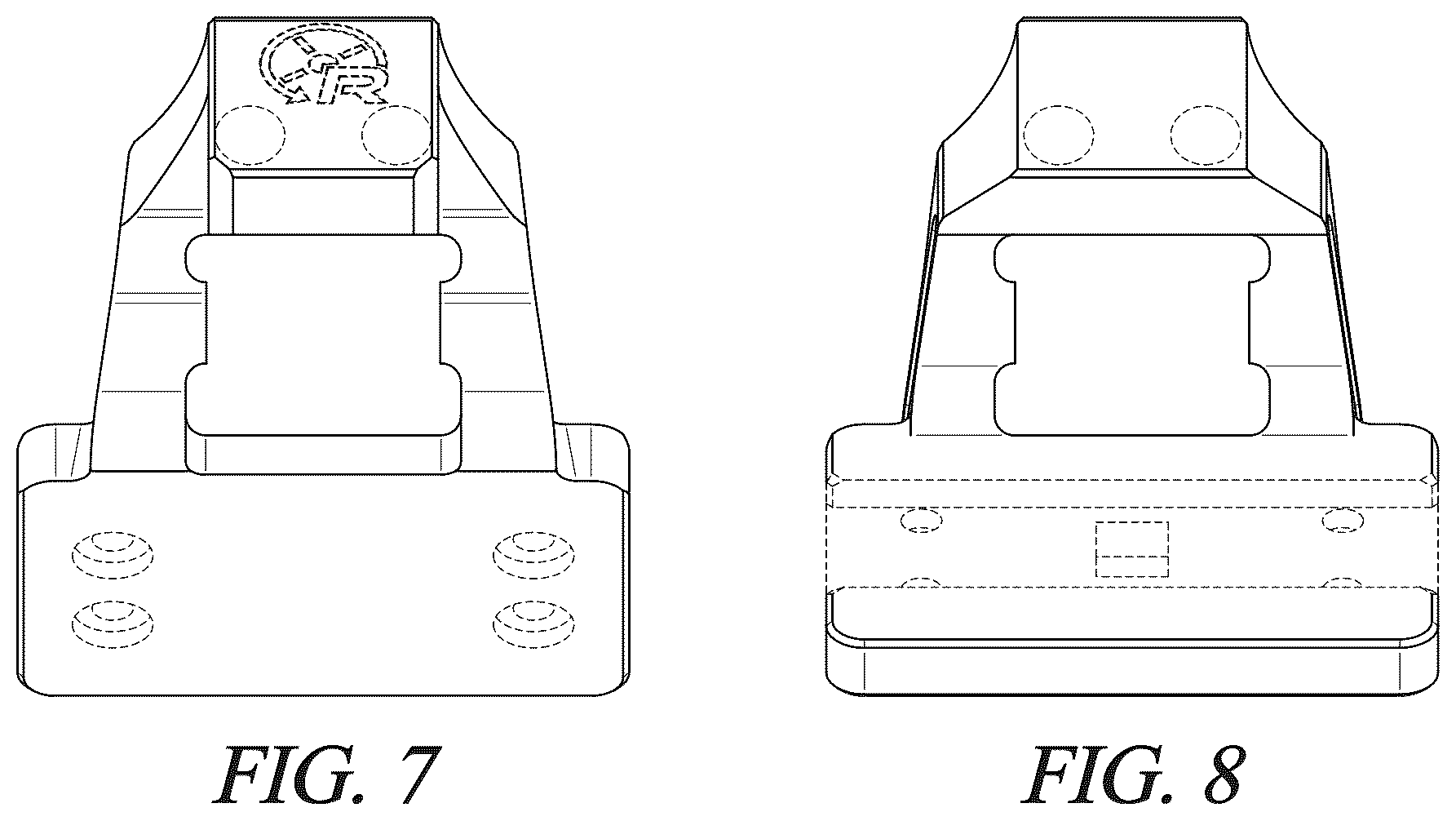Patent USD1045003 Figure 3 – Offset optic mount for a firearm