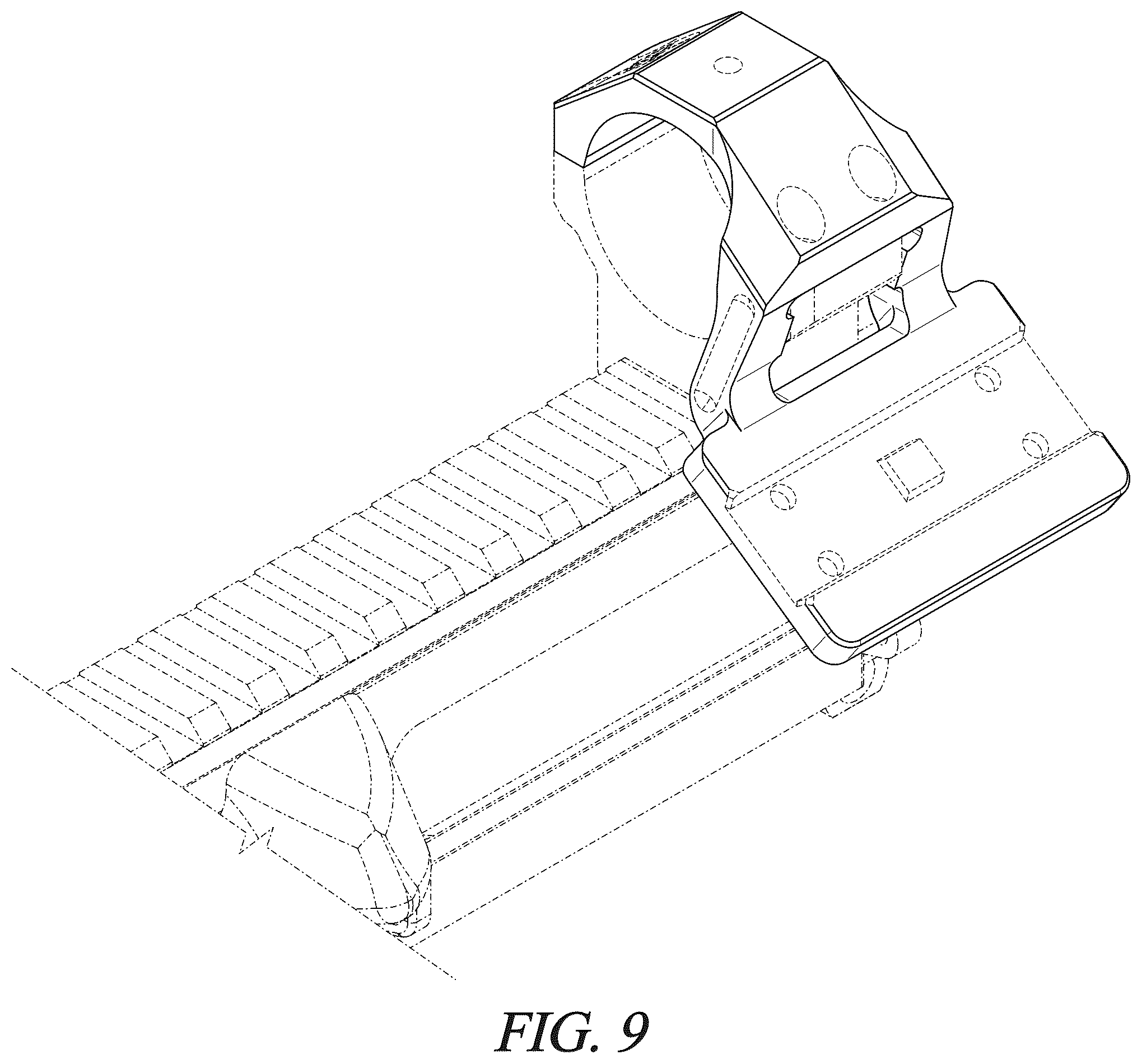 Patent USD1045003 Figure 4 – Offset optic mount for a firearm