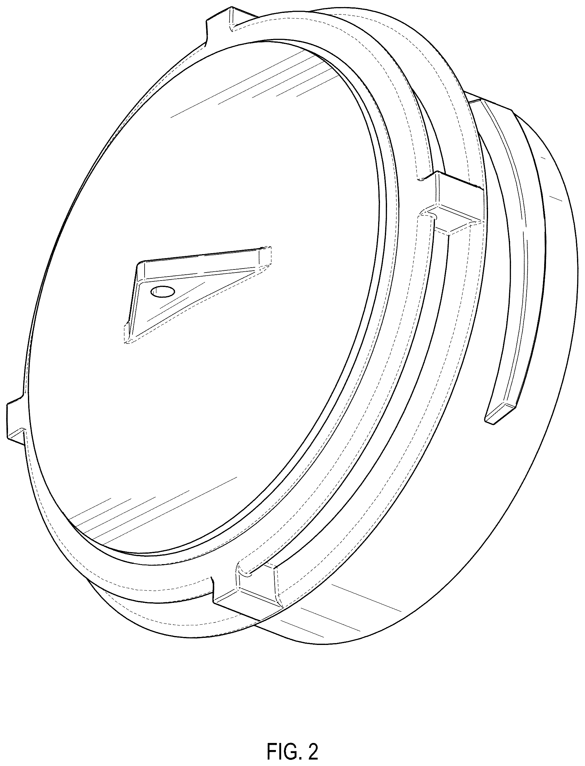 Patent USD1045033 Figure 2 – Trap cap for a piped chamber with trap for fluid distribution