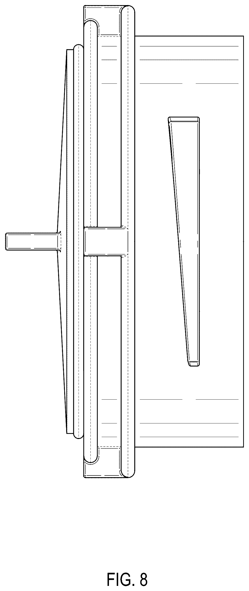 Patent USD1045033 Figure 8 – Trap cap for a piped chamber with trap for fluid distribution