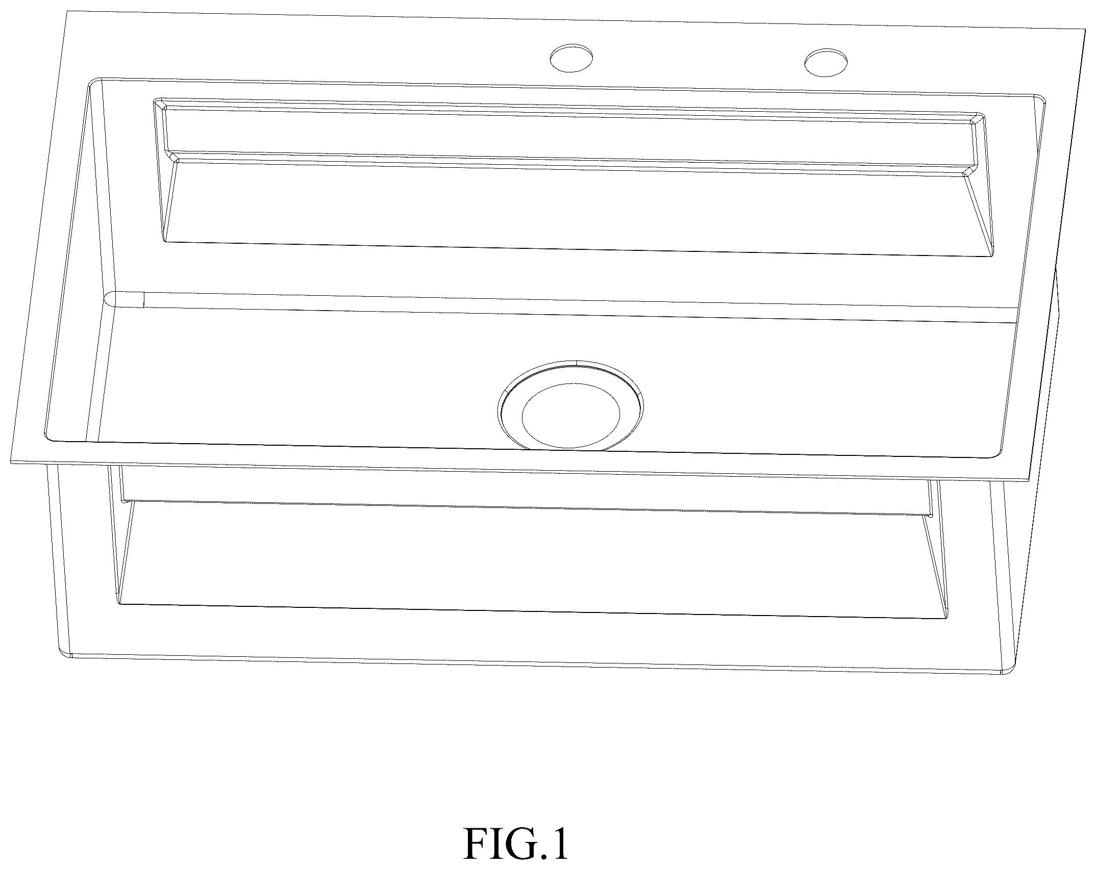 Patent USD1045034 Figure 1 – Kitchen sink