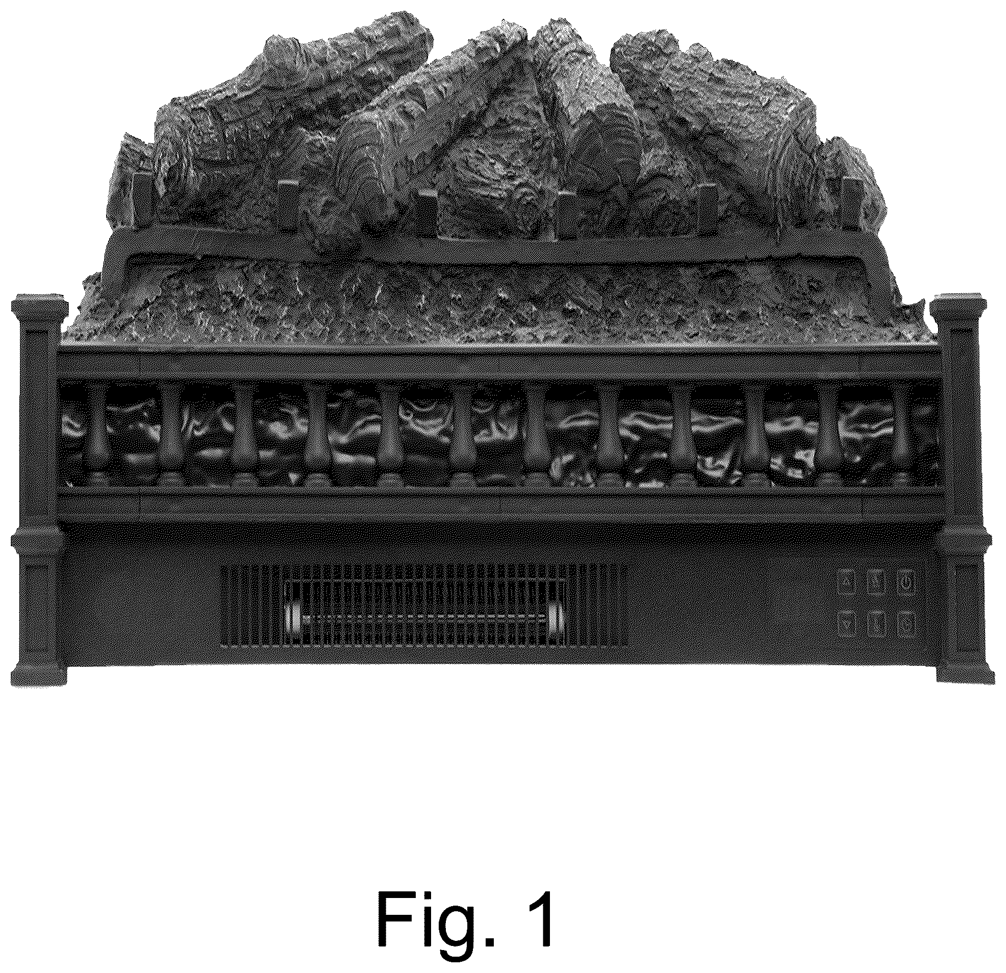 Patent USD1045042 Figure 1 – Electric fireplace
