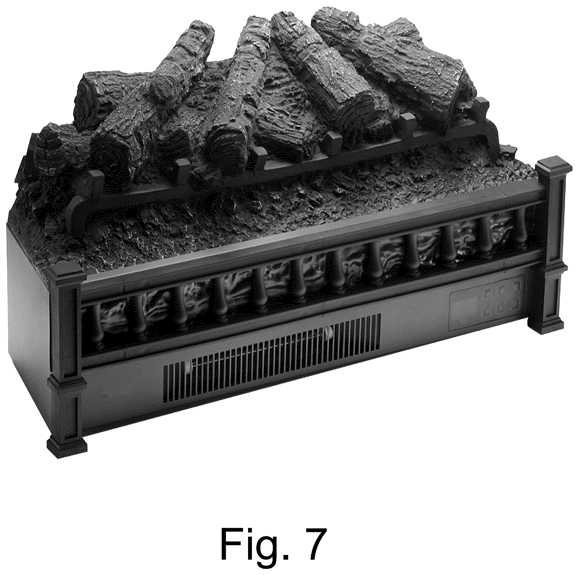 Patent USD1045042 Figure 7 – Electric fireplace