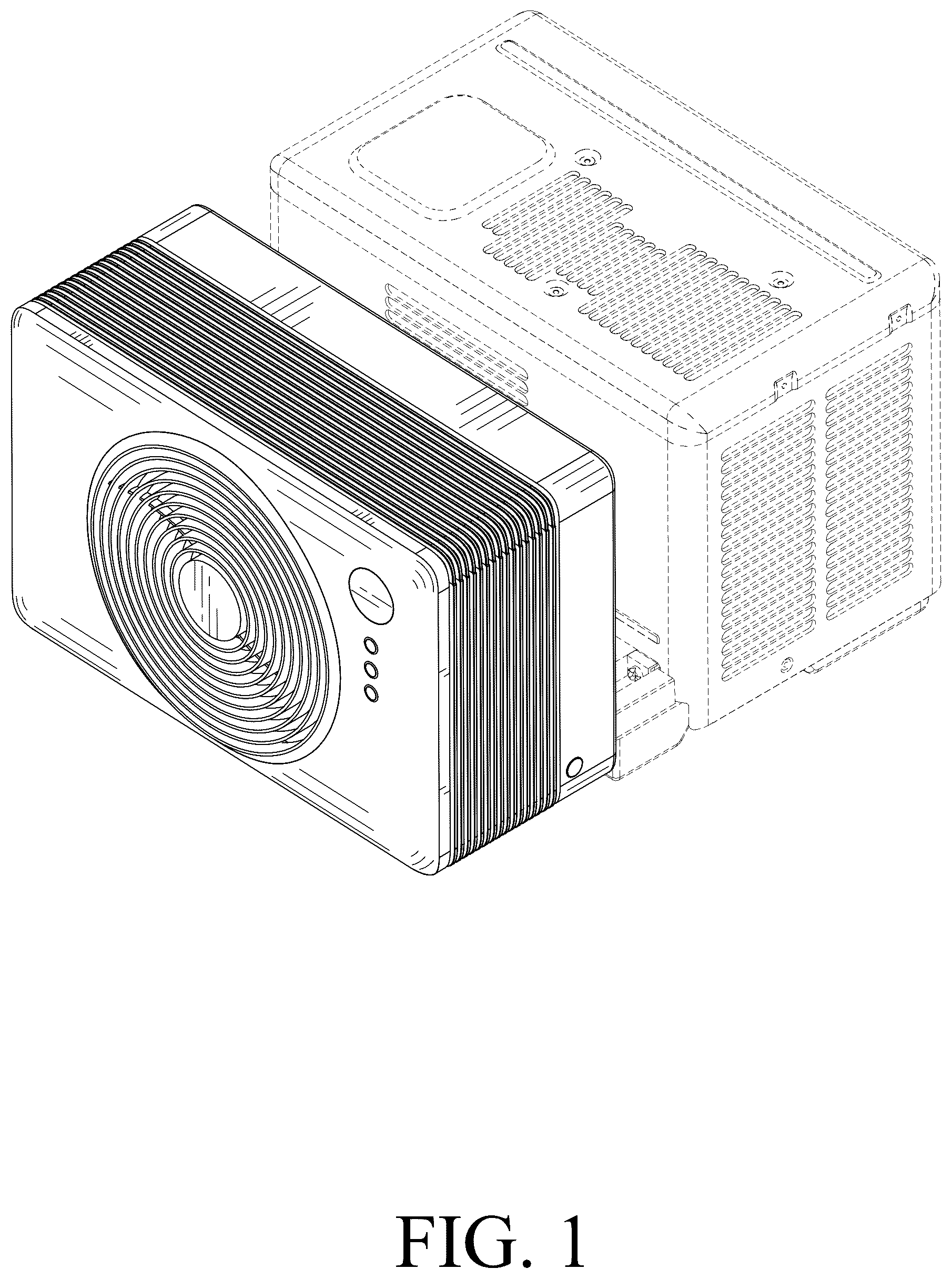 Patent USD1045044 Figure 1 – Window air conditioner
