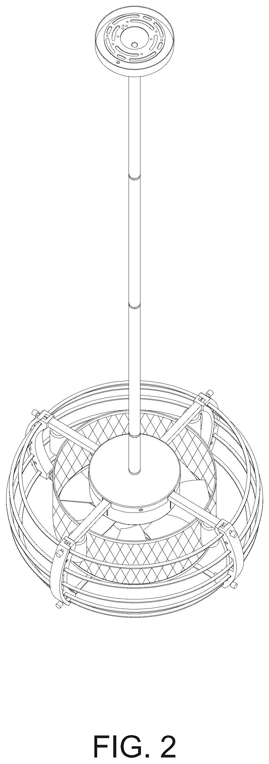 Patent USD1045054 Figure 2 – Ceiling fan with light