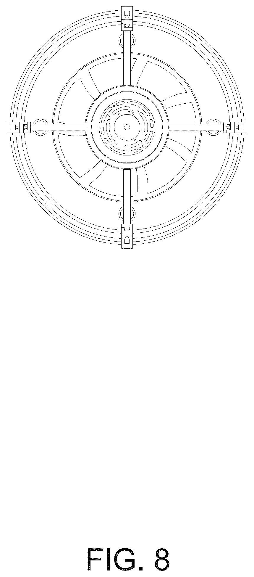 Patent USD1045054 Figure 8 – Ceiling fan with light