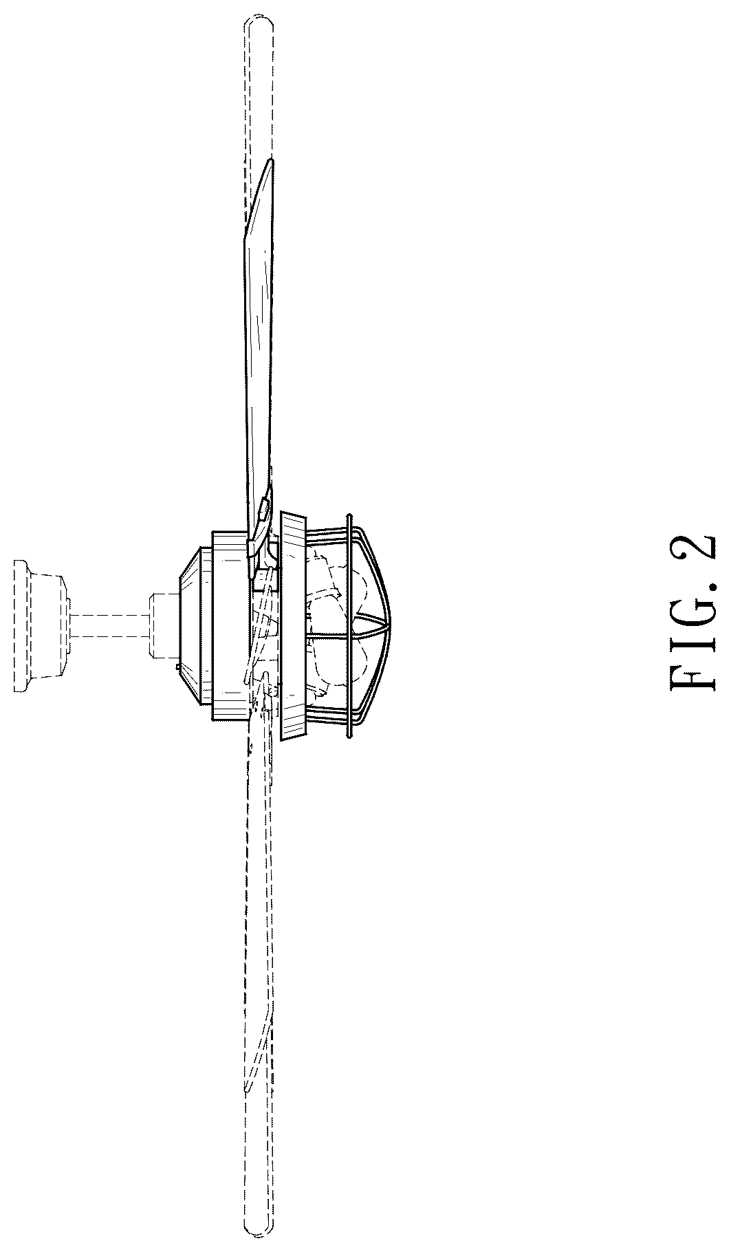 Patent USD1045055 Figure 2 – Ceiling fan with light kit