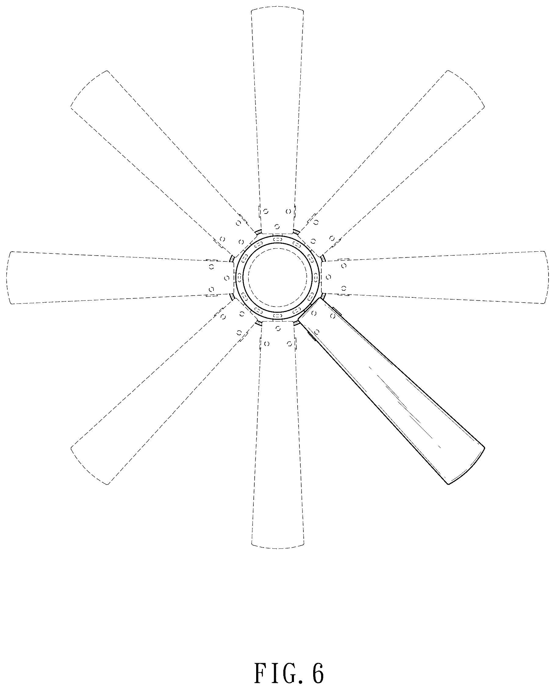 Patent USD1045055 Figure 6 – Ceiling fan with light kit