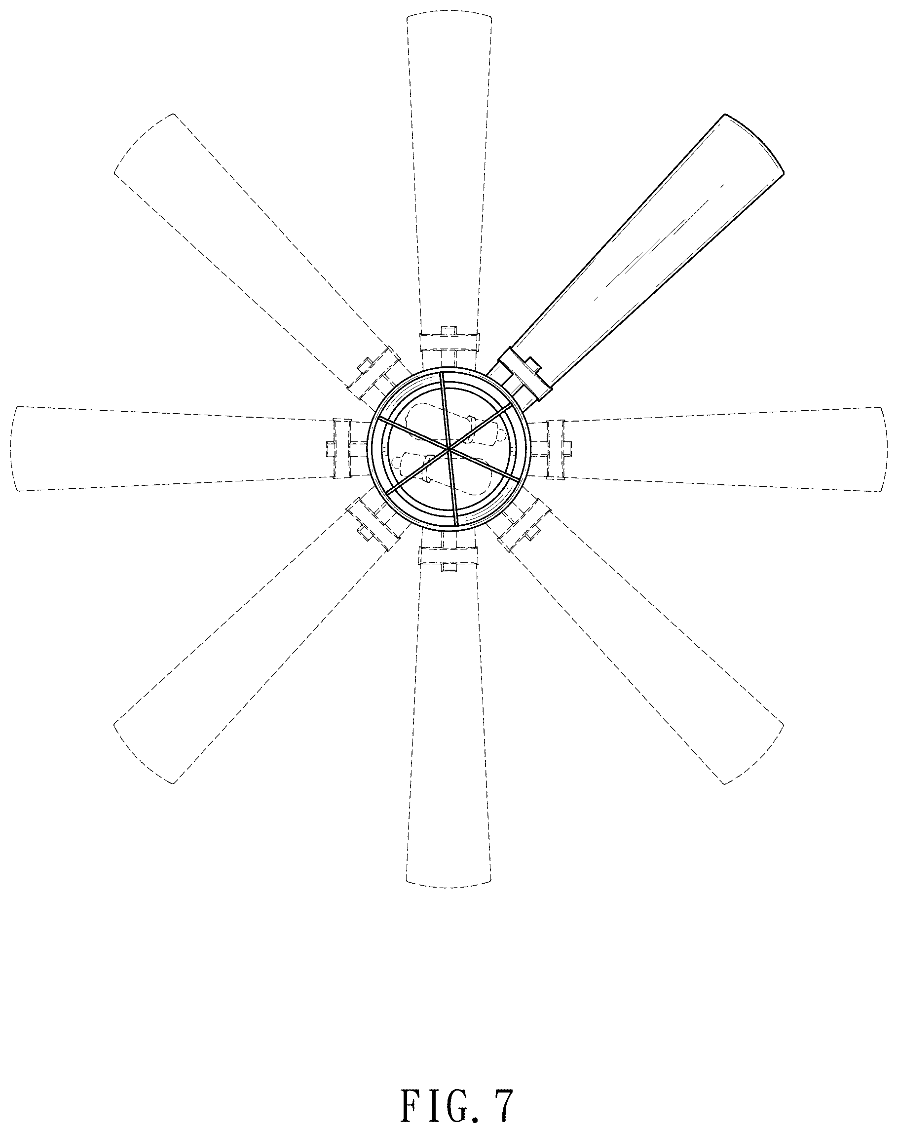 Patent USD1045055 Figure 7 – Ceiling fan with light kit