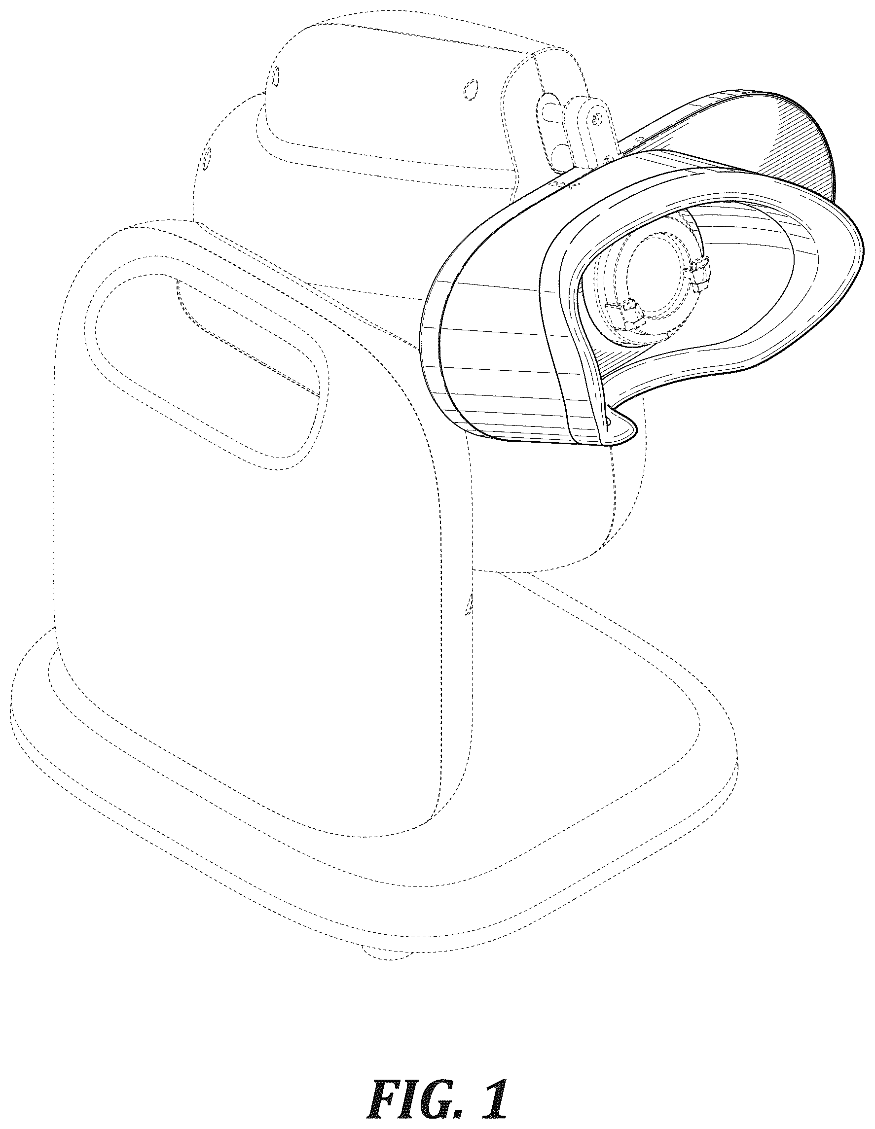 Patent USD1045089 Figure 1 – Binocular, light blocking, face rest for monocular camera