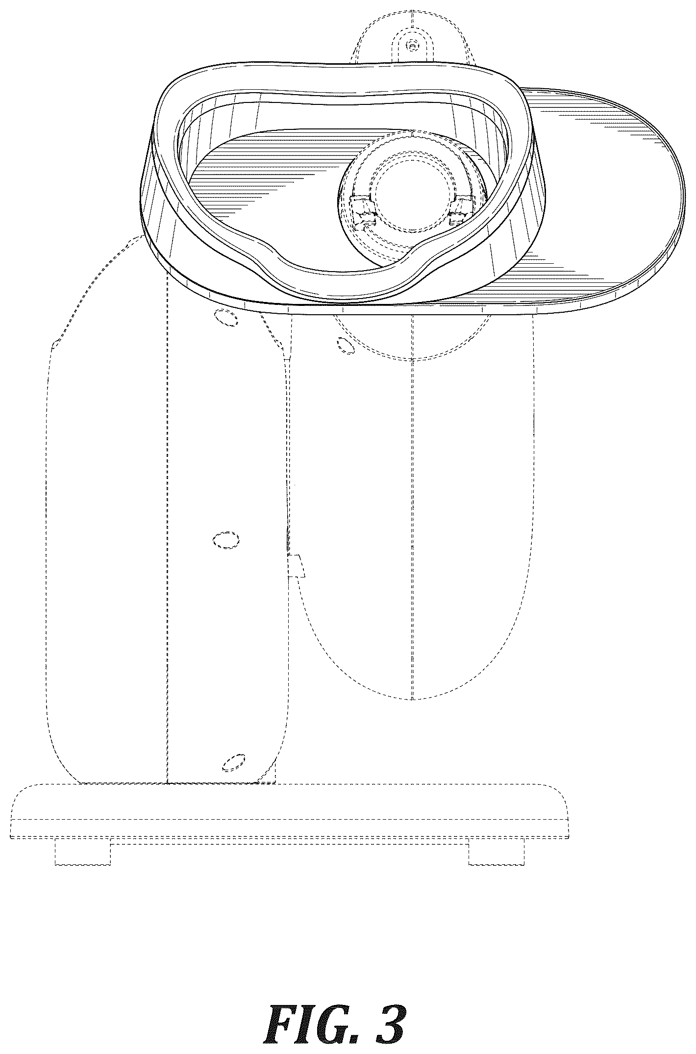 Patent USD1045089 Figure 3 – Binocular, light blocking, face rest for monocular camera