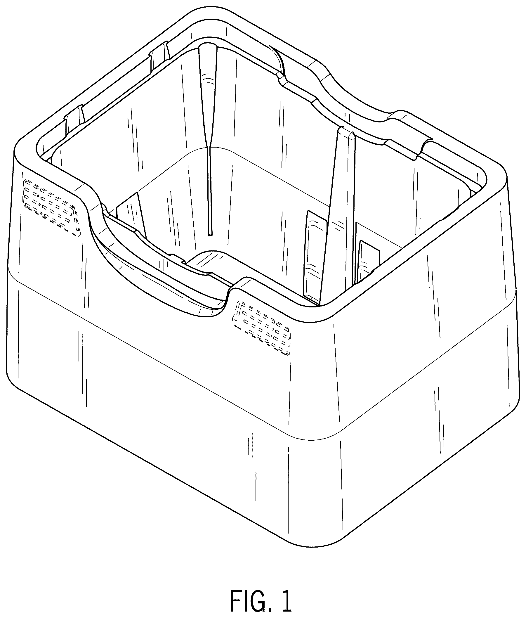 Patent USD1045124 Figure 1 – Base for holding pipette tip container