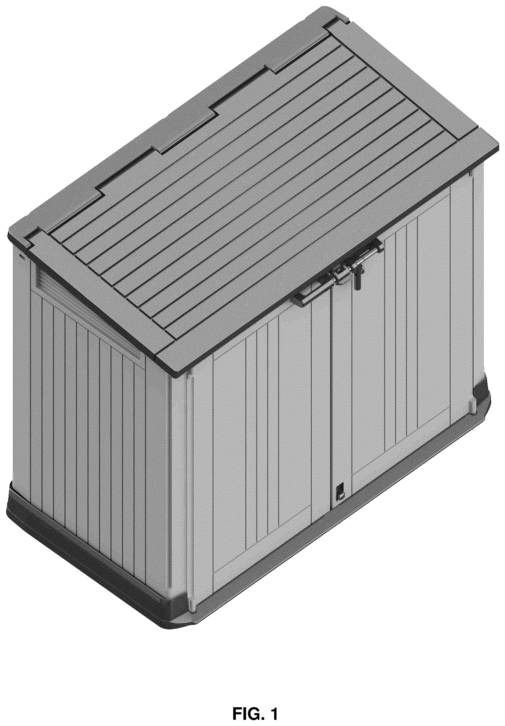 Patent USD1045130 Figure 1 – Outdoor storage shed