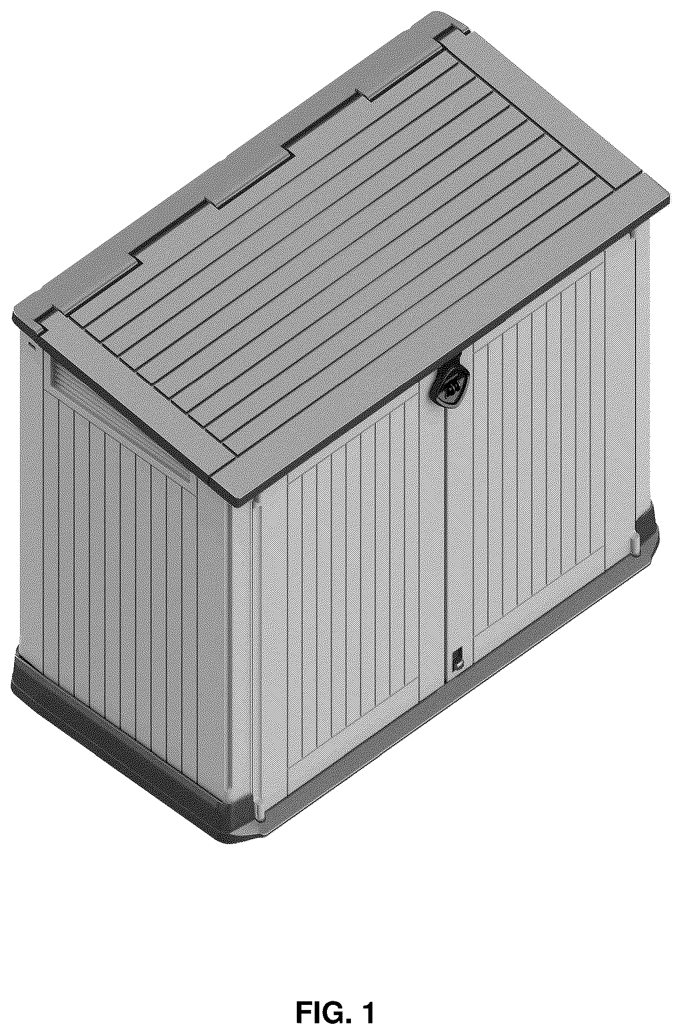 Patent USD1045131 Figure 1 – Outdoor storage shed