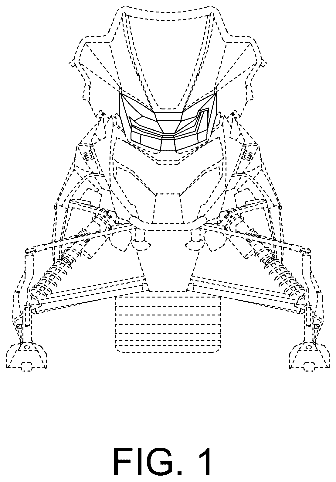 Patent USD1045148 — Combined snowmobile headlight with cowling — Figure 1
