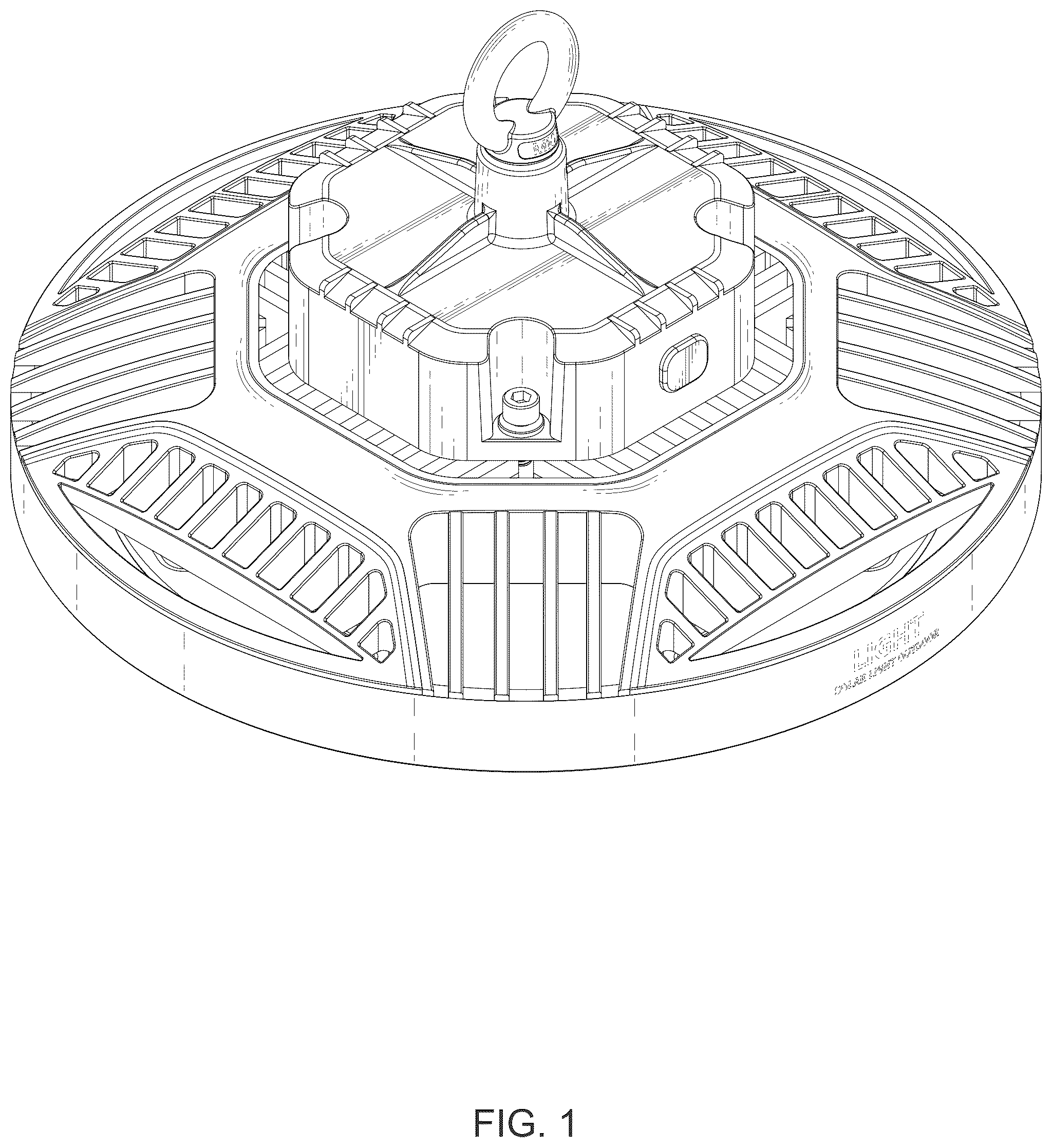 Patent USD1045150 Figure 1 – UFO high bay light