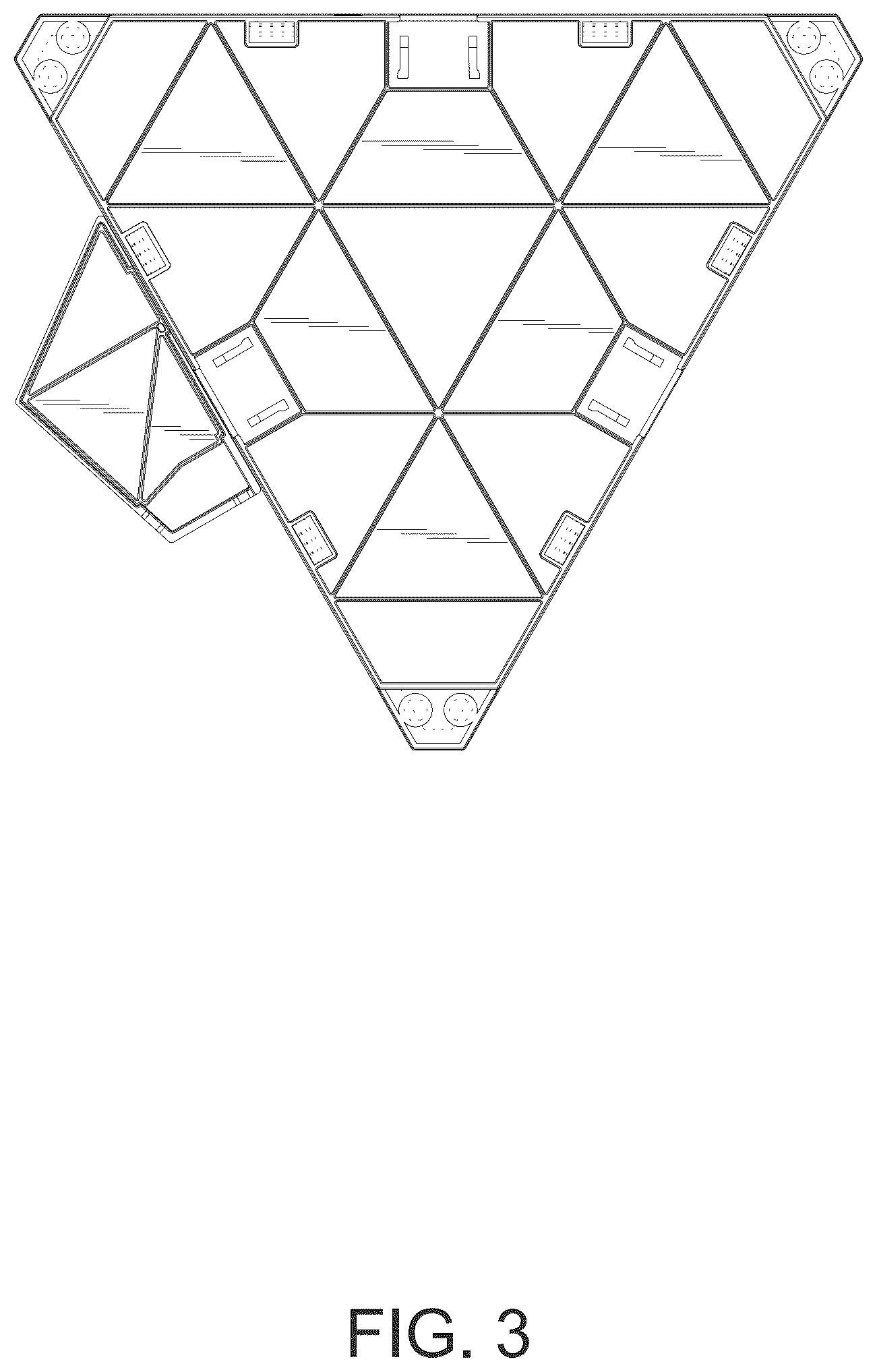 Patent USD1045177 Figure 3 – Triangular lamp
