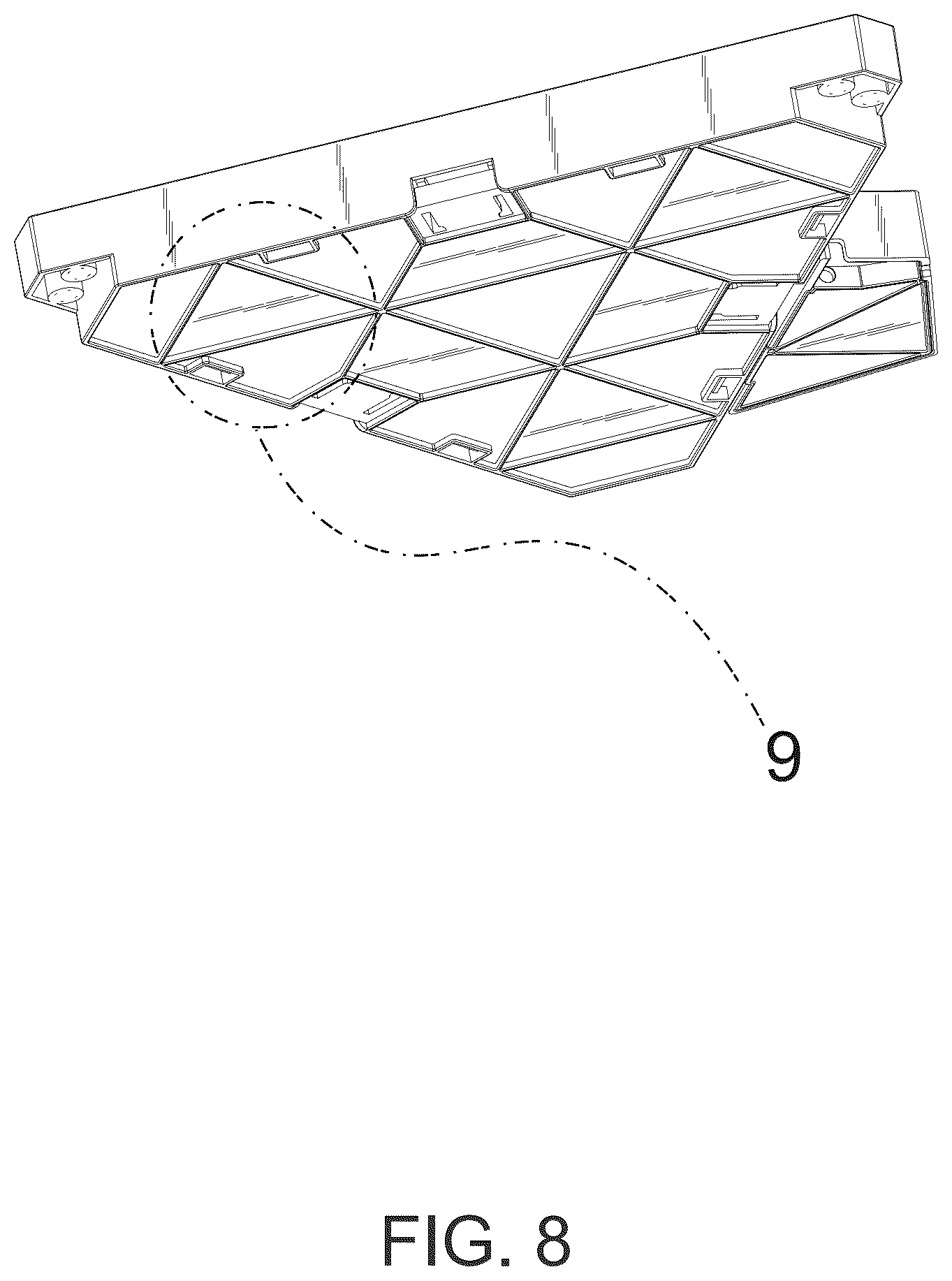 Patent USD1045177 Figure 8 – Triangular lamp