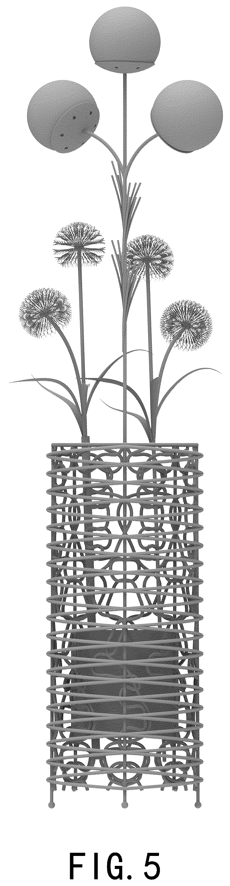 Patent USD1045196 Figure 5 – Floor woven rattan lamp