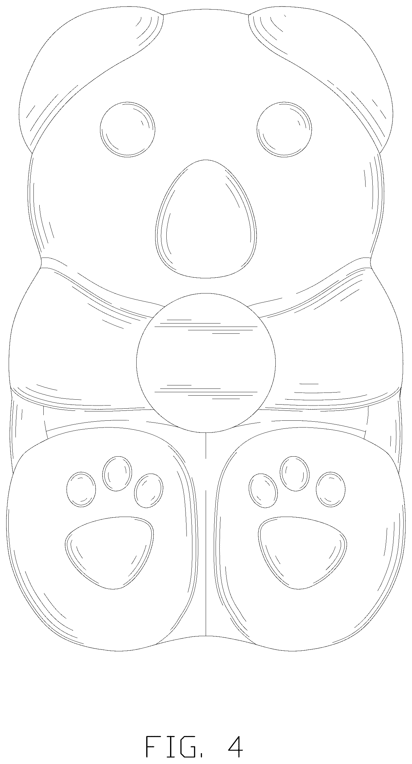Patent USD1045210 Figure 4 – Bear shaped wax bean