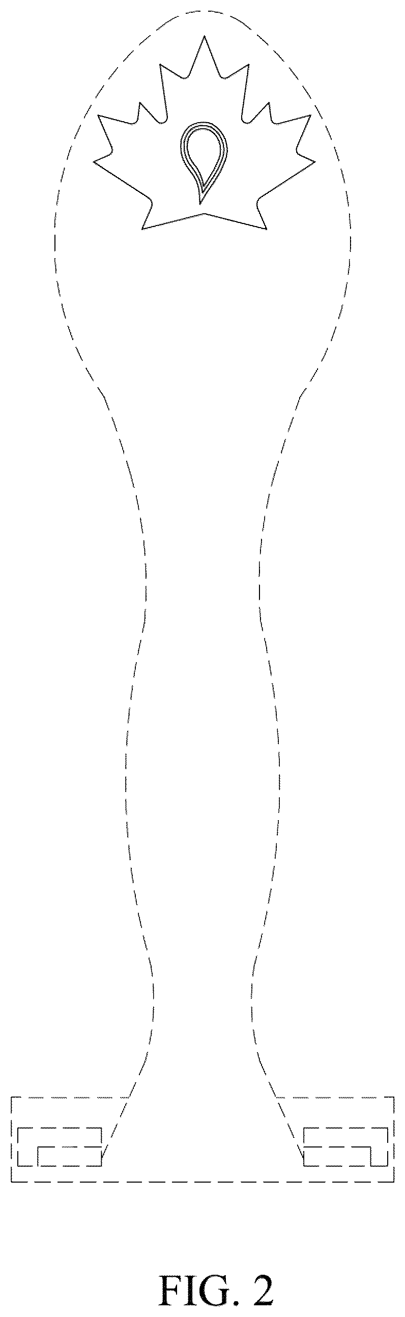 Patent USD1045220 Figure 2 – Shaving device handle with hole