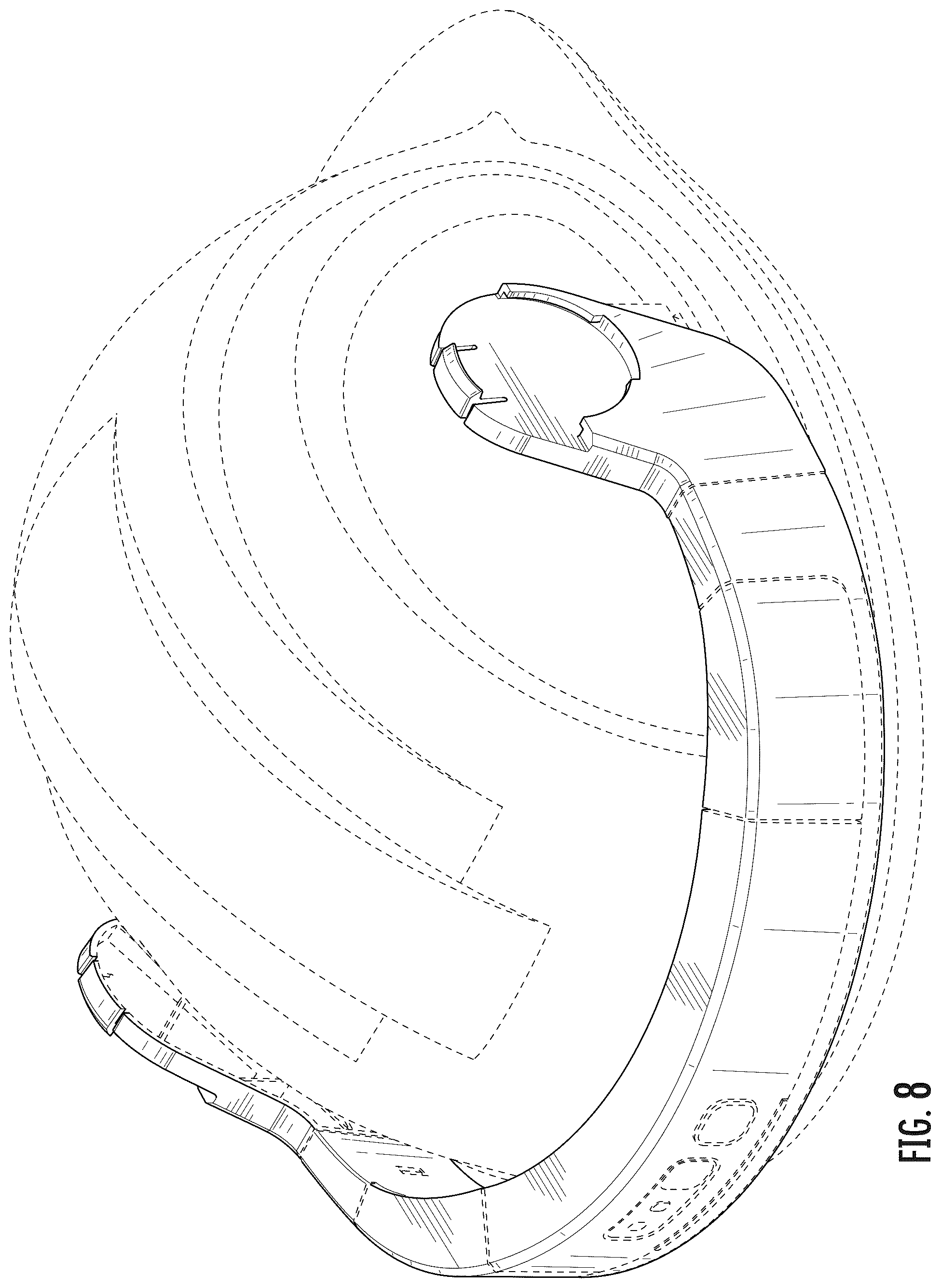 Patent USD1045235 Figure 8 – Hard hat mounting structure