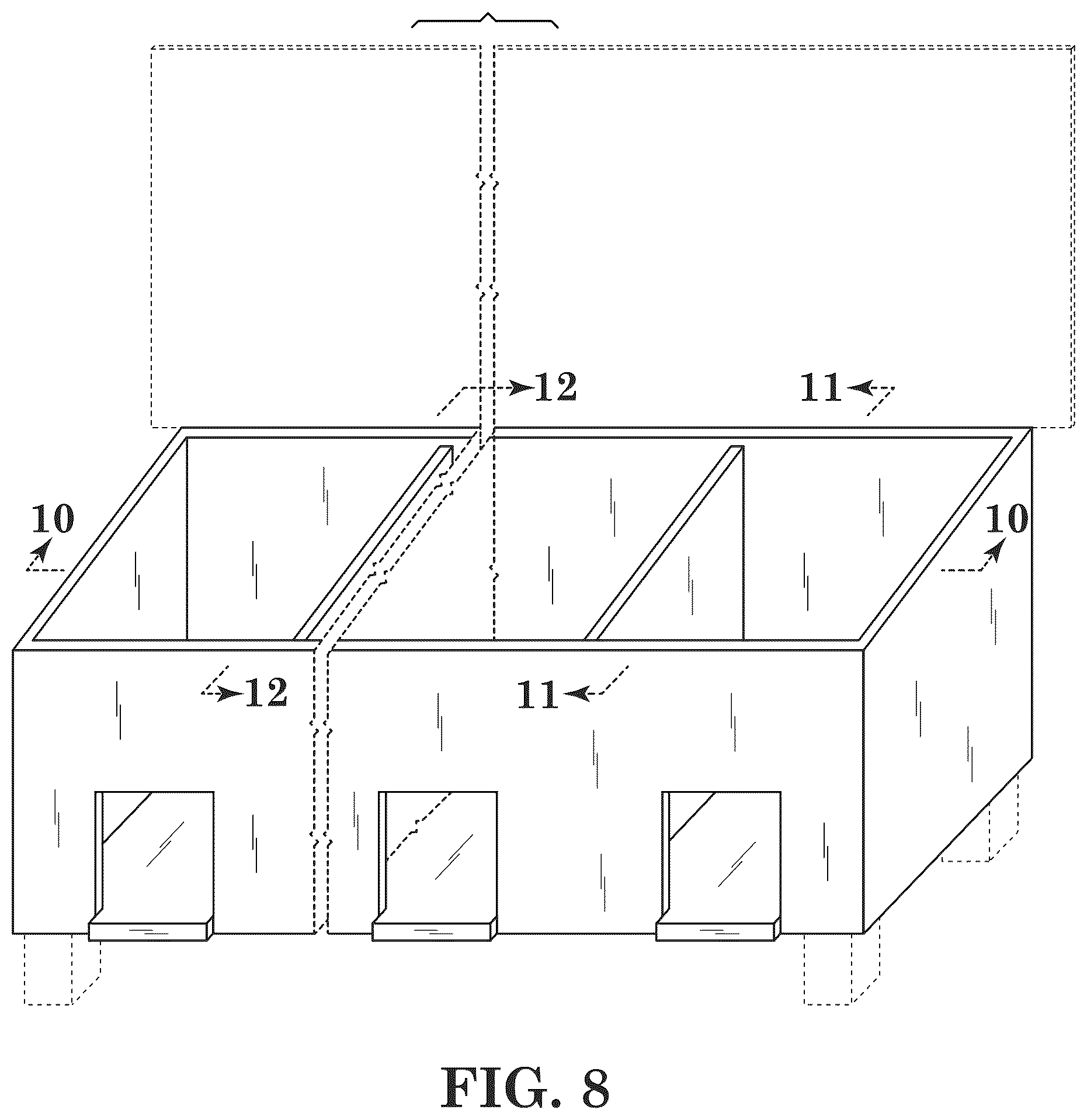 Patent USD1045237 Figure 8 – Multi-compartment animal shelter
