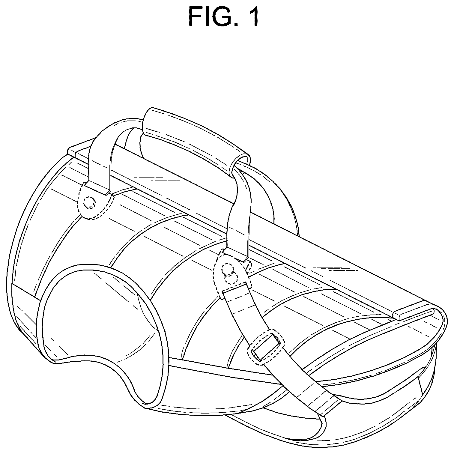 Patent USD1045249 Figure 1 – Garment with a cross strap
