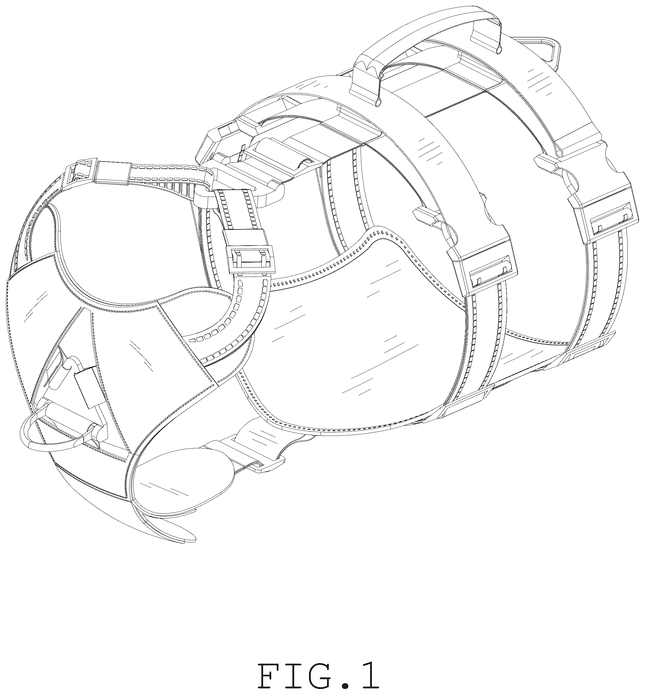 Patent USD1045250 Figure 1 – Dog harness