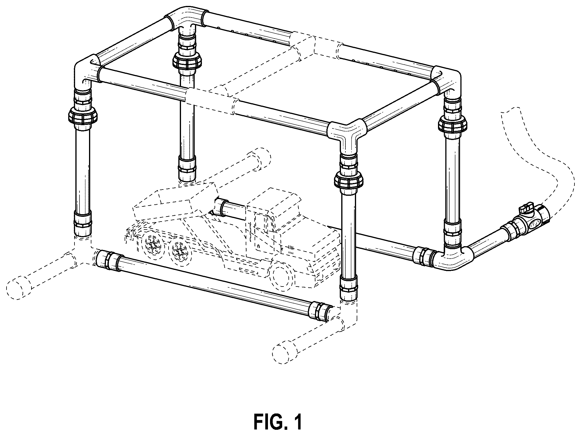 Patent USD1045260 Figure 1 – Garden hose attached washing tool