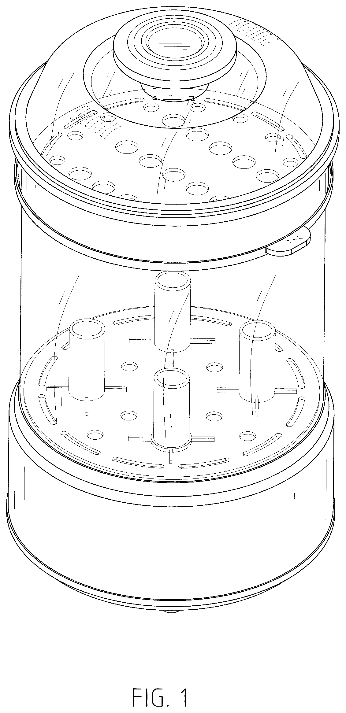 Patent USD1045261 Figure 1 – Combined bottle sterilizer and dryer