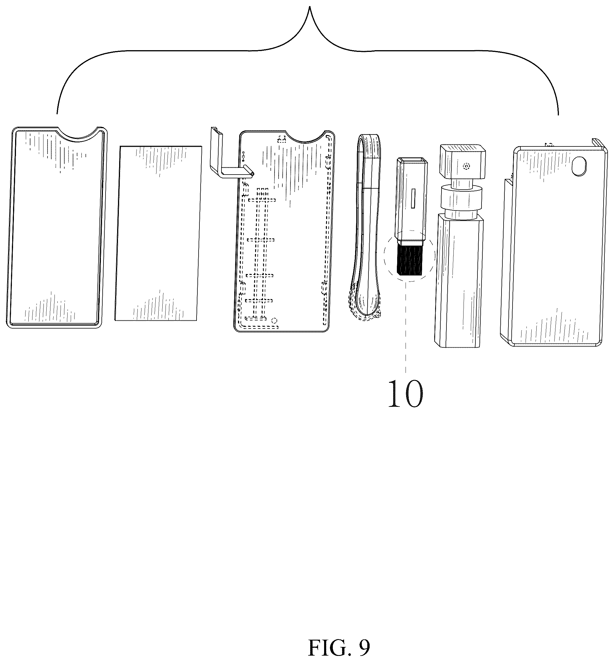 Patent USD1045262 Figure 9 – Glasses cleaning kit