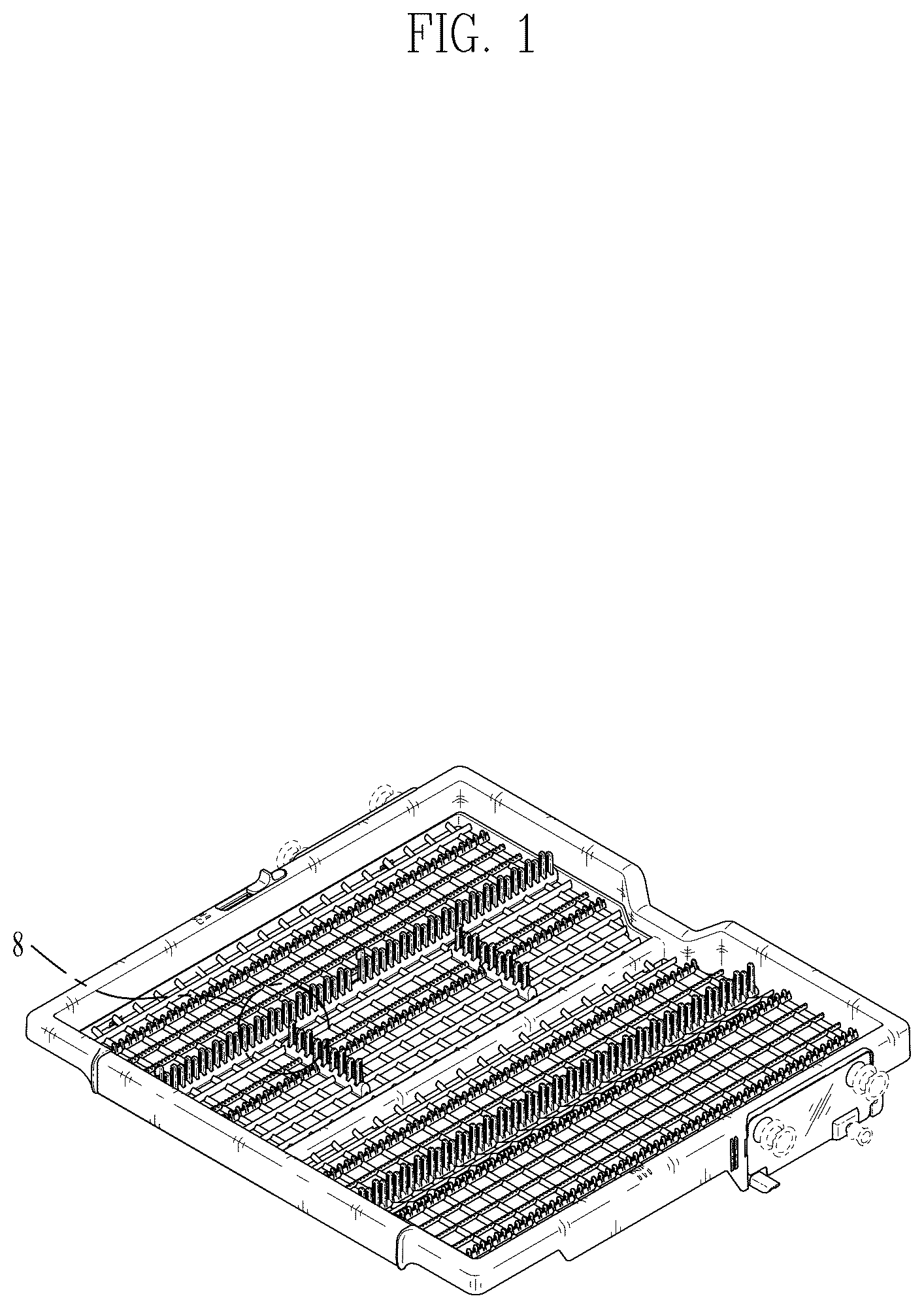 Patent USD1045268 Figure 1 – Rack for dishwasher