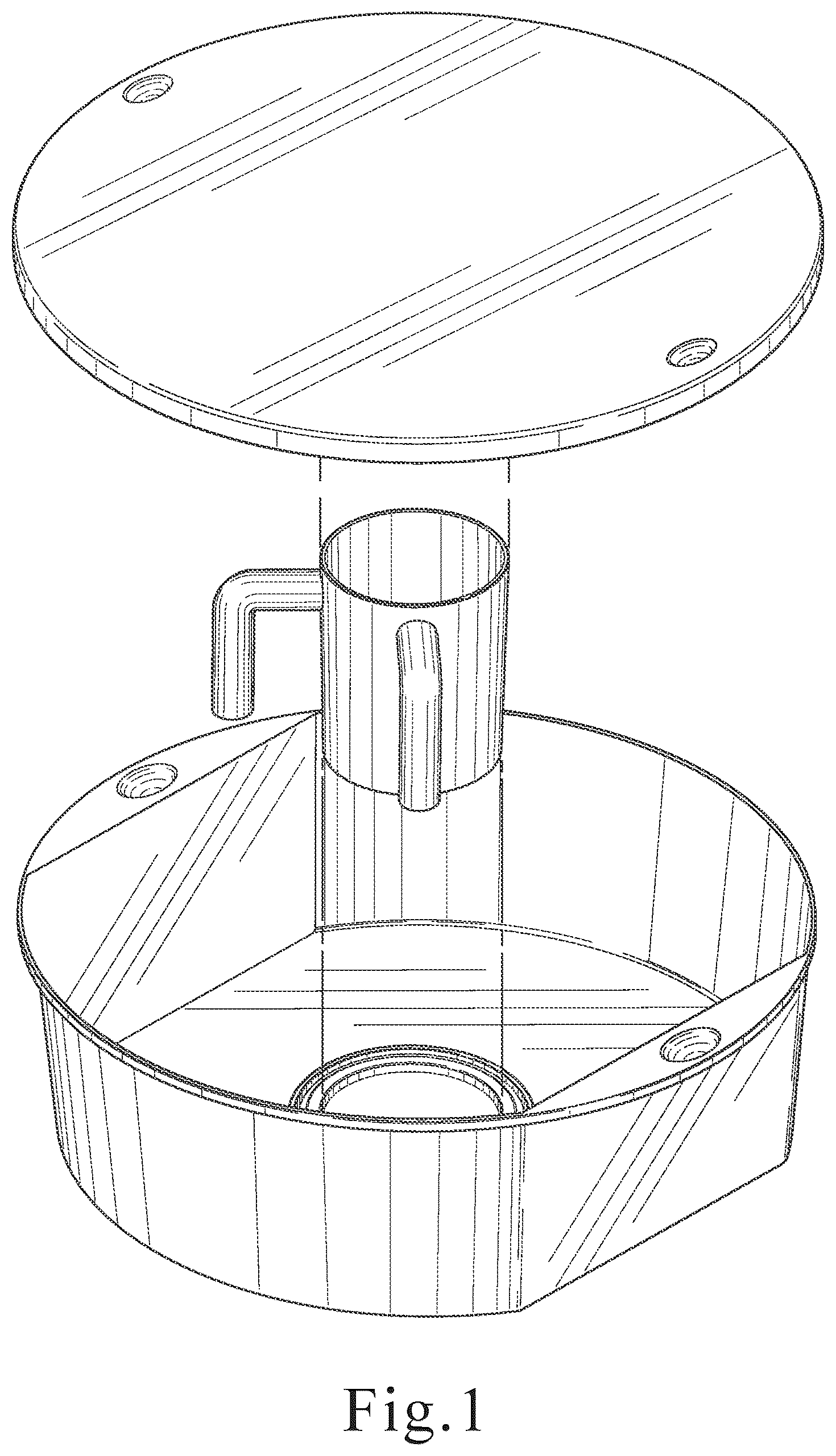 Patent USD1045307 Figure 1 – Combined wash basin, cup and lid