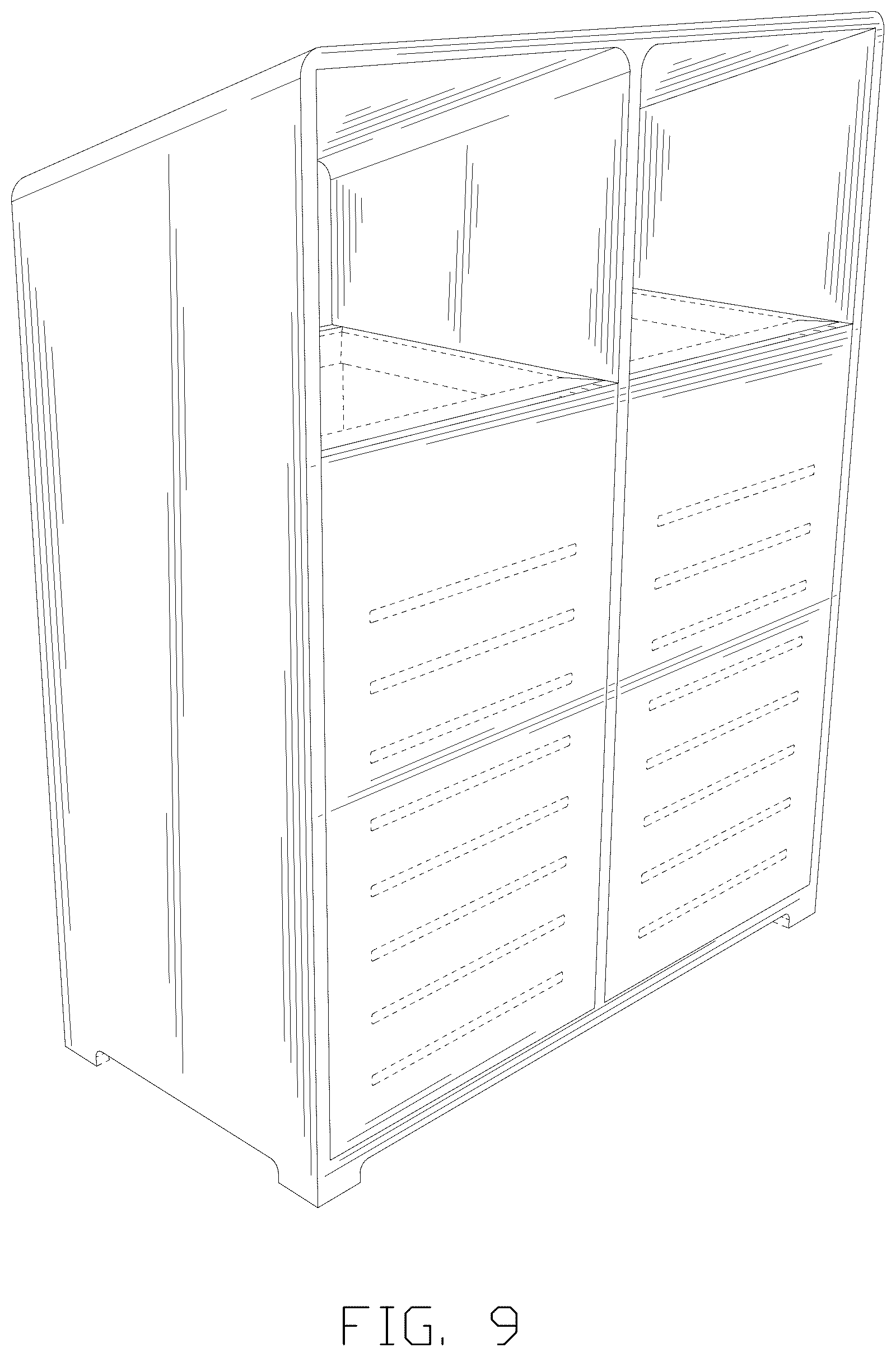 Patent USD1045312 Figure 9 – Street litter bin