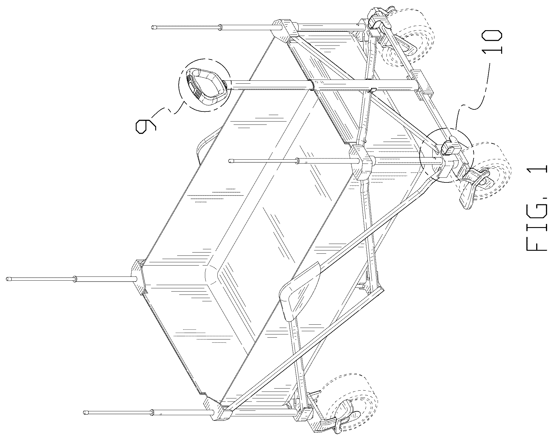 Patent USD1045313 Figure 1 – Folding trolley frame