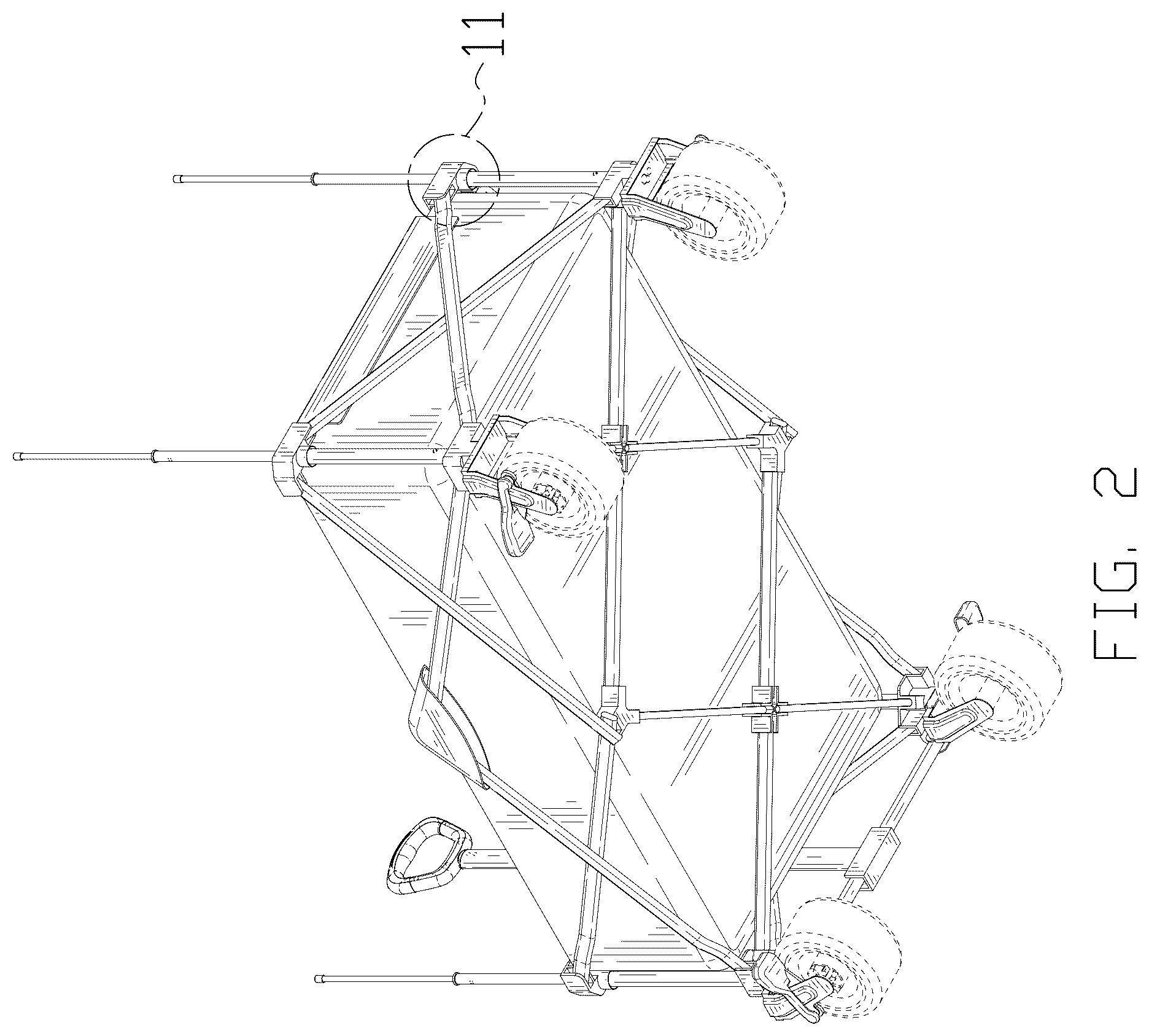 Patent USD1045313 Figure 2 – Folding trolley frame