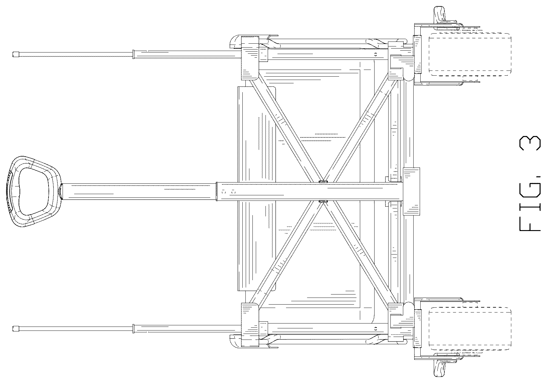 Patent USD1045313 Figure 3 – Folding trolley frame