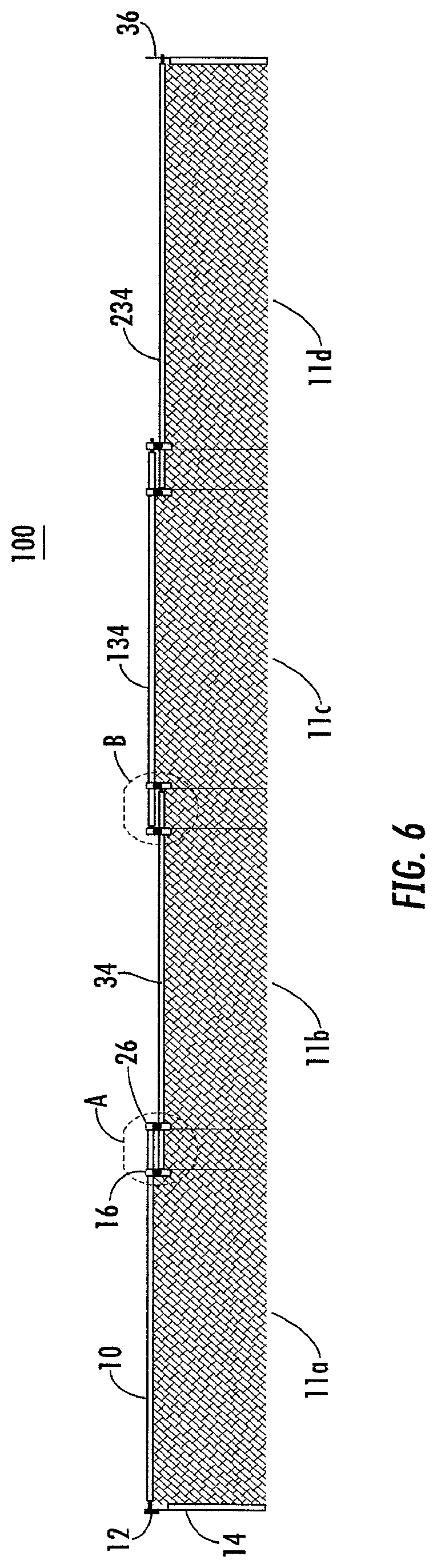 Patent USRE050140 Figure 6 – Master/slave shaft assembly for fire door and curtain