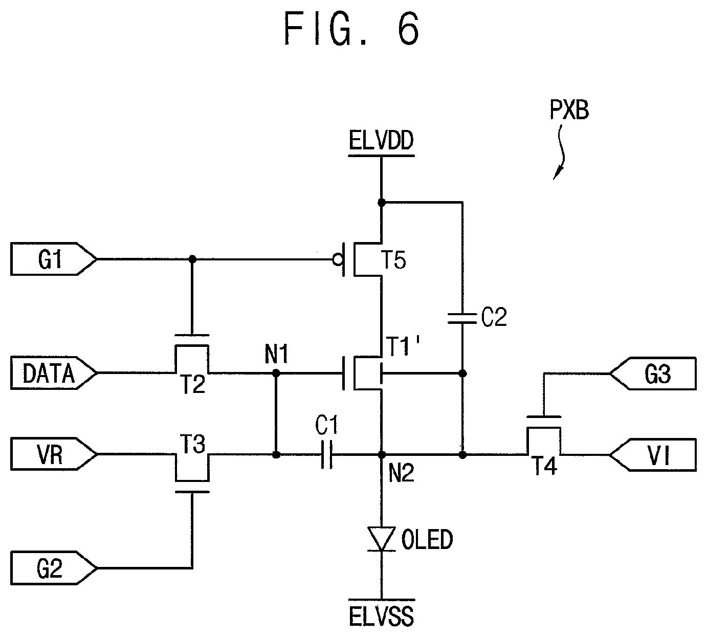 Patent USRE050143 Figure 7 – Pixel and display device including the same