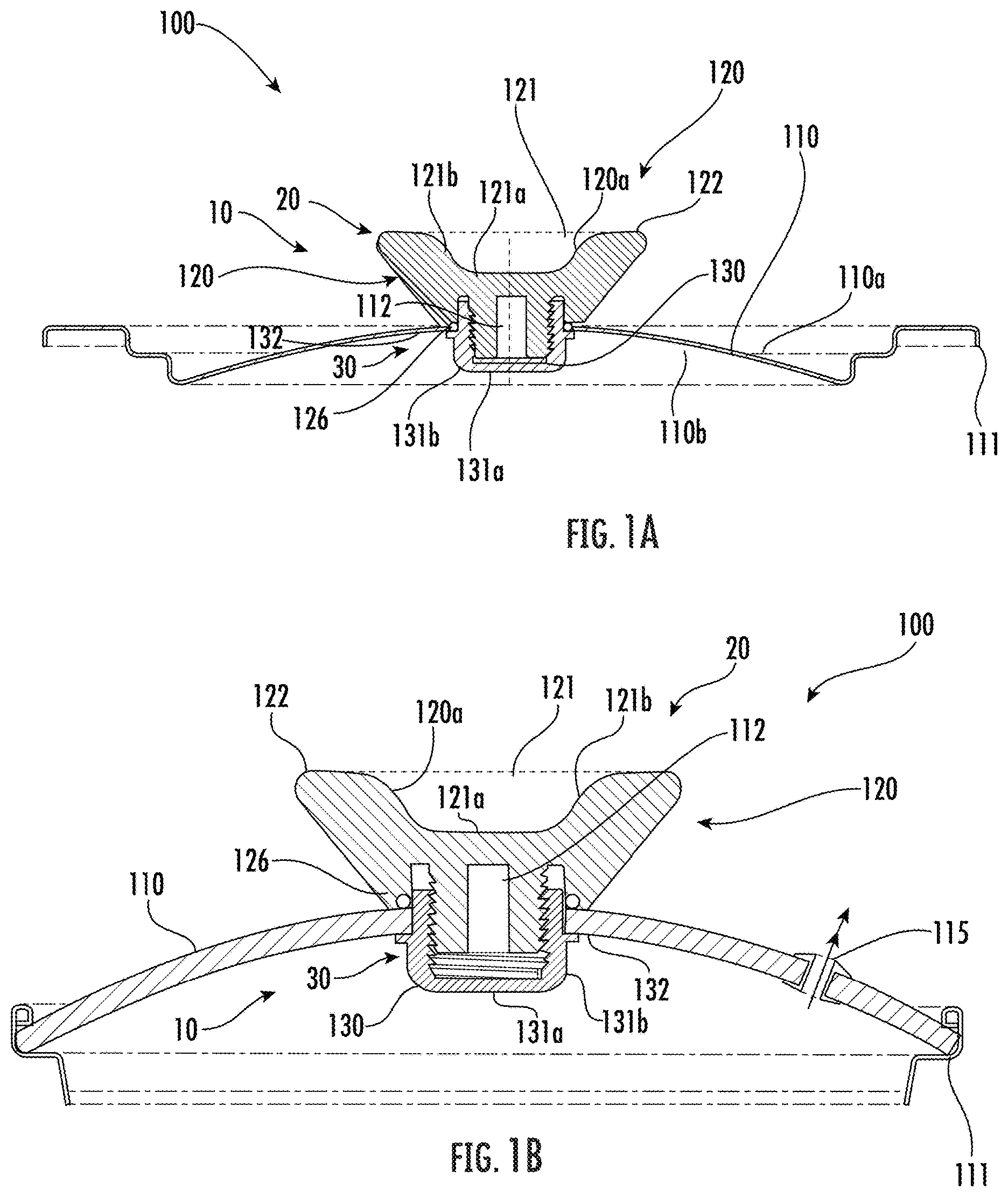 Patent USRE050150 Figure 1 – Lid and knob configured for stacking