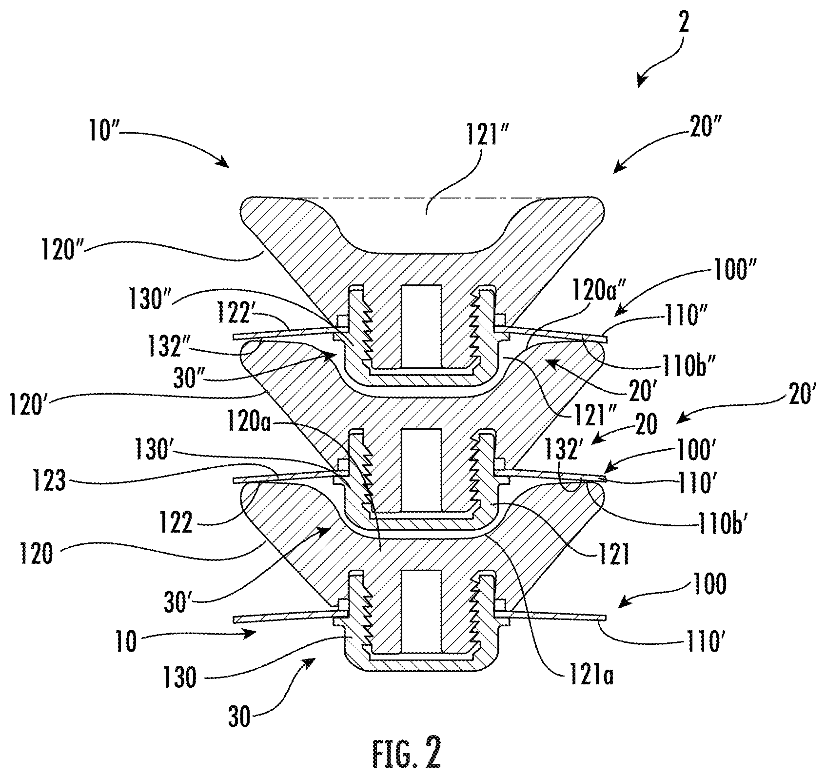 Patent USRE050150 Figure 2 – Lid and knob configured for stacking