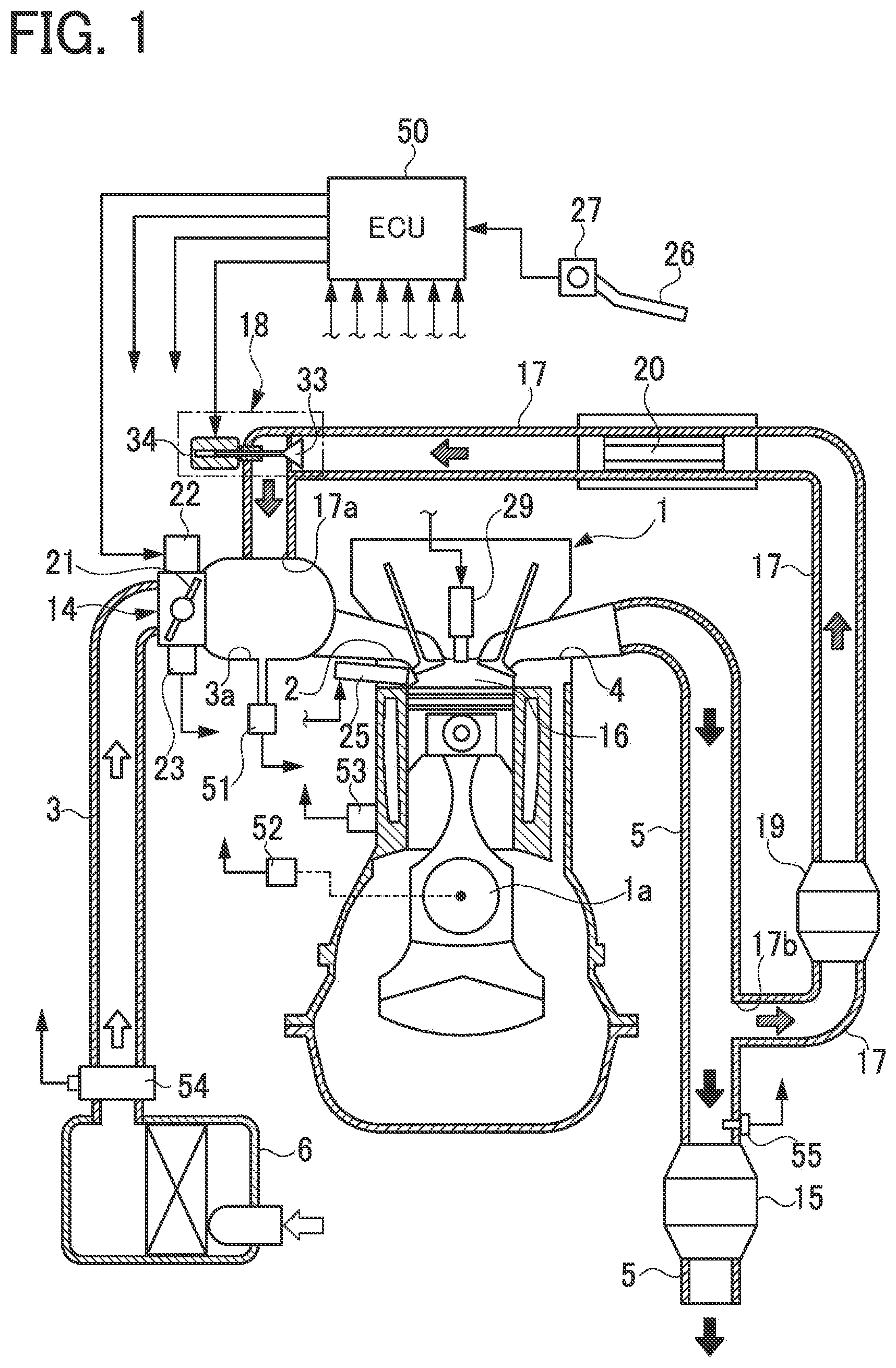 Patent USRE050153 Figure 1 – EGR apparatus of engine