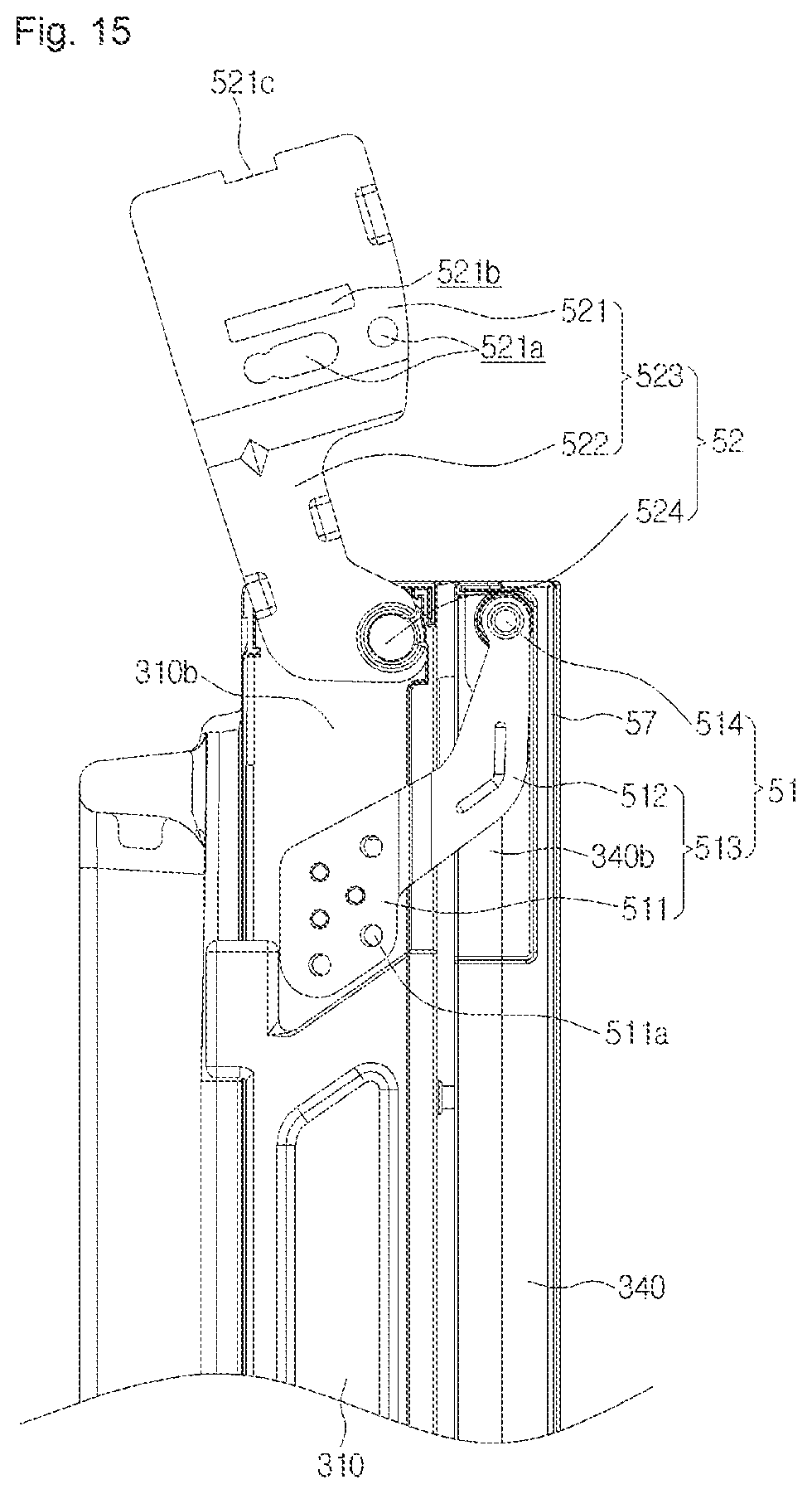 Patent USRE050154 Figure 14 – Refrigerator including multiple storage compartments