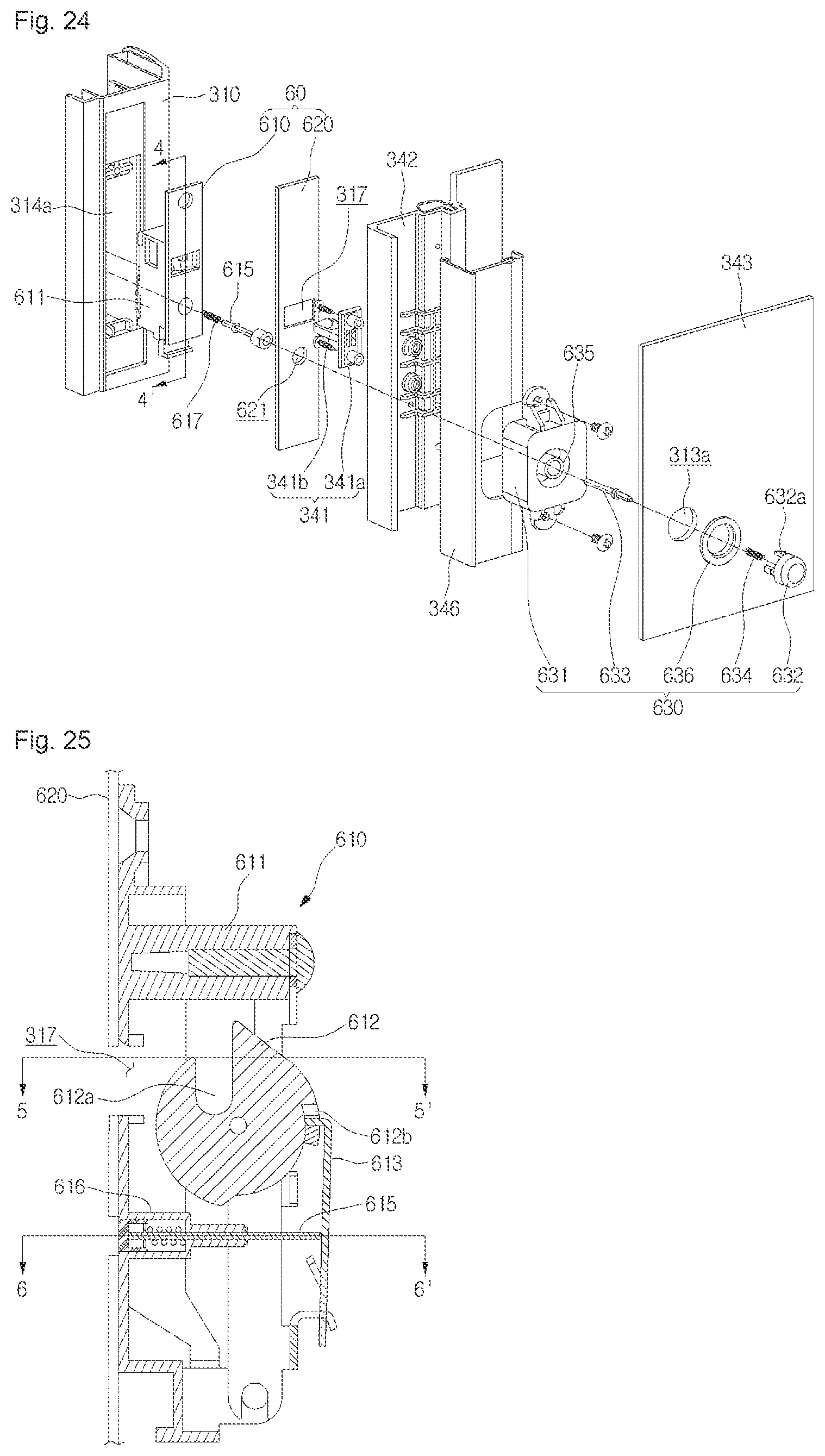 Patent USRE050154 Figure 20 – Refrigerator including multiple storage compartments
